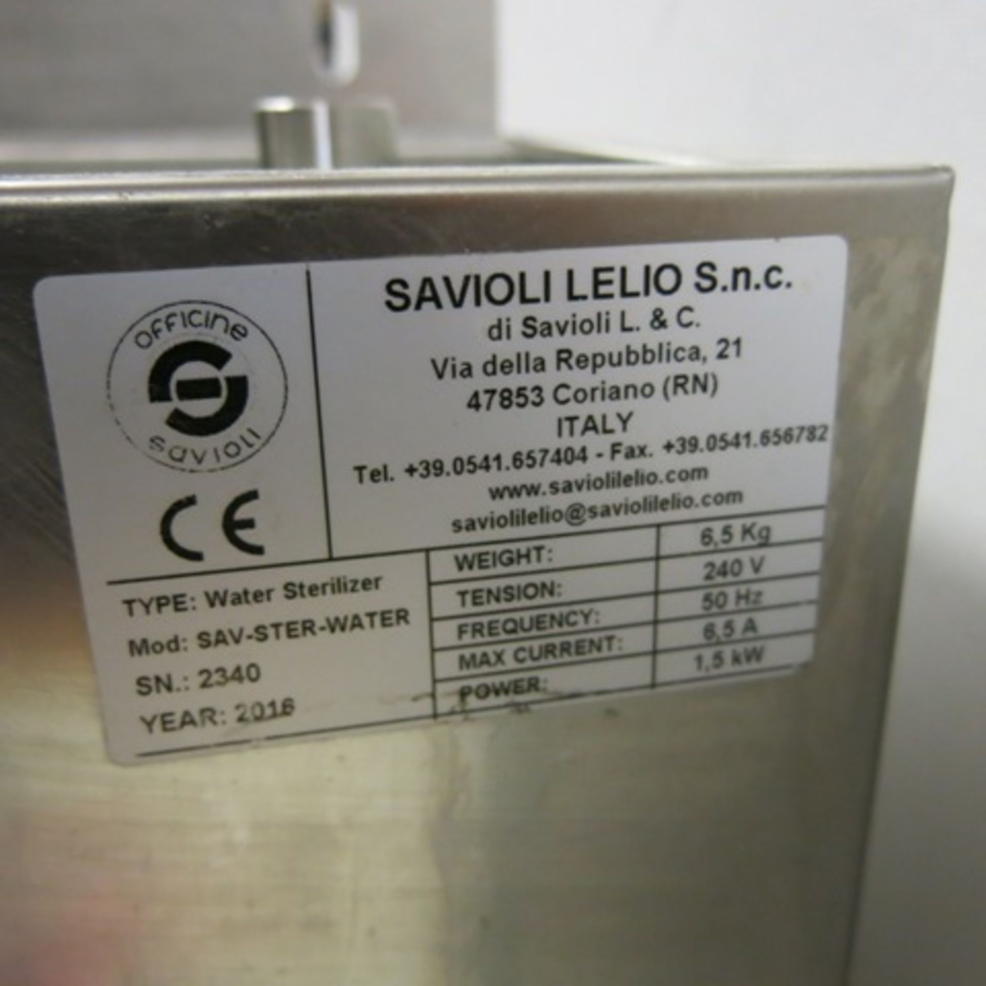 Savioli Lelio Stainless Steel Wall Mountable Knife Steriliser, Model SAV-STER-Water - Image 5 of 7