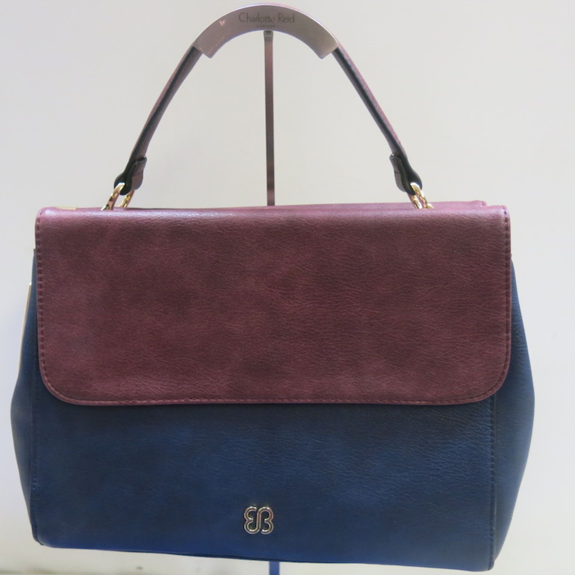 Bessie London' Ladies Faux Leather Handbag, Style BD3098 Purple. - Image 2 of 3