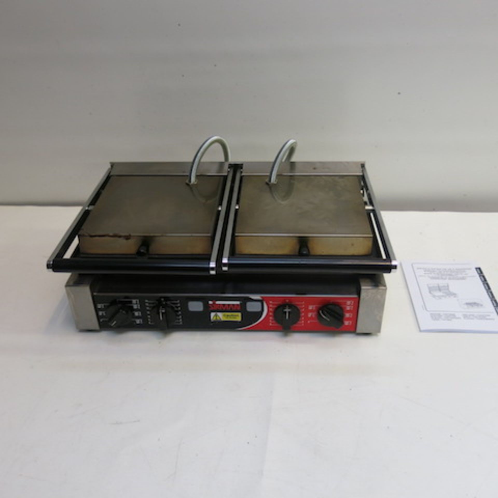 Sirman Stainless Steel Commercial Twin Panini Maker, Model PDRR/RR. Comes with Instruction Manual