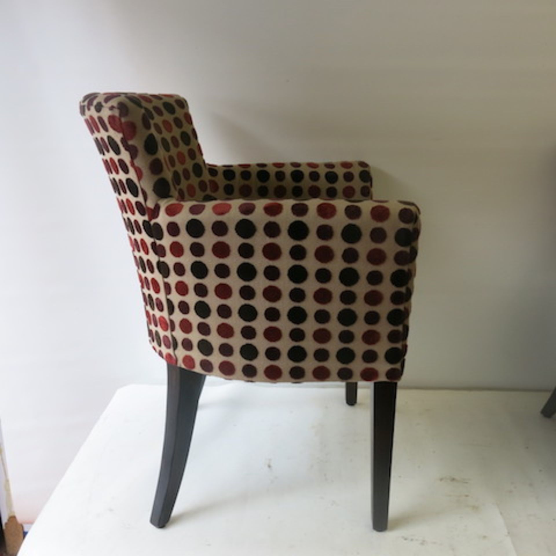 2 x Matching Armchairs with Crushed Velour Spot Pattern, Some light marks, but still in - Image 4 of 6