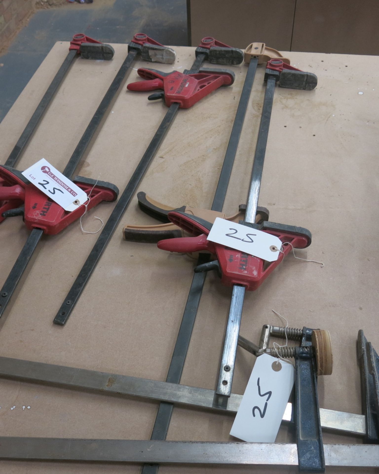 5 x Wurth Large Clamps and 2 Others.