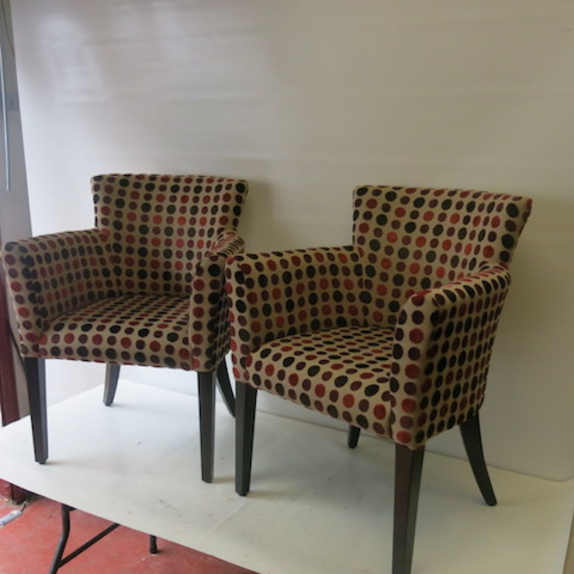 2 x Matching Armchairs with Crushed Velour Spot Pattern, Some light marks, but still in - Image 2 of 6