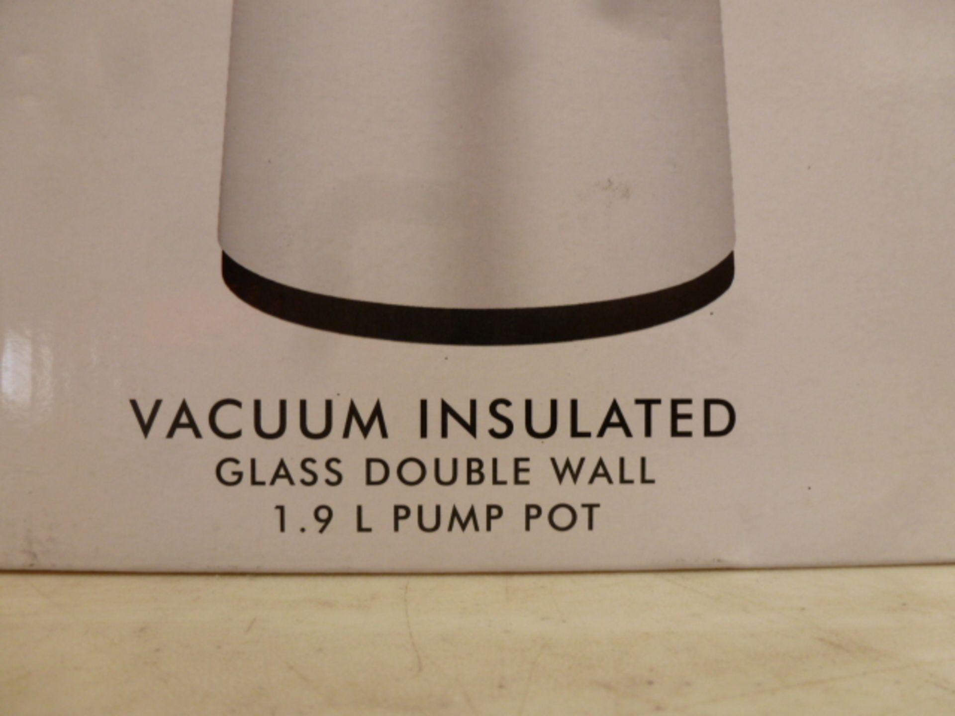 Thermos Vacuum Insulated Glass Double Wall 1.9Litre Pump Pot, with Original Box - Image 3 of 3