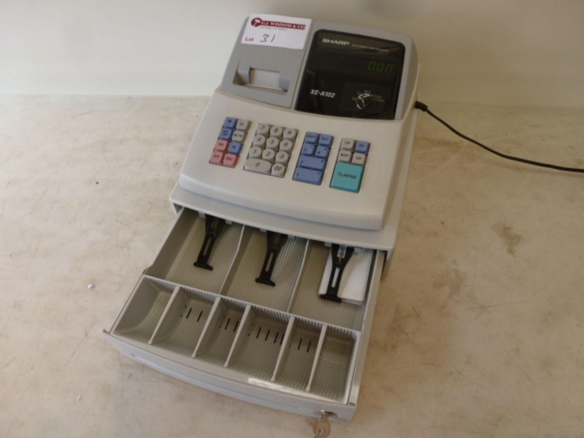 Sharp Electronic Cash Register, Model XE-A102, With Key & Cash Drawer Key - Image 2 of 4