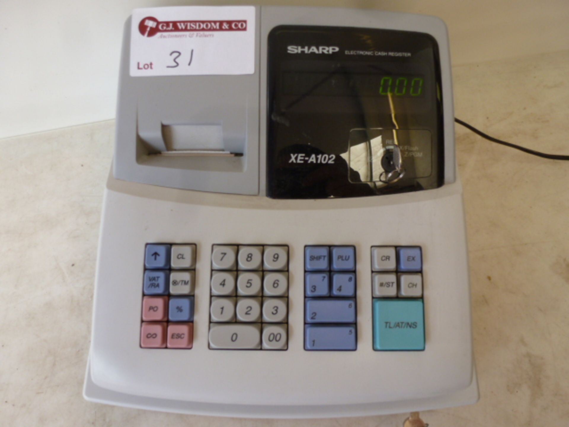 Sharp Electronic Cash Register, Model XE-A102, With Key & Cash Drawer Key - Image 3 of 4