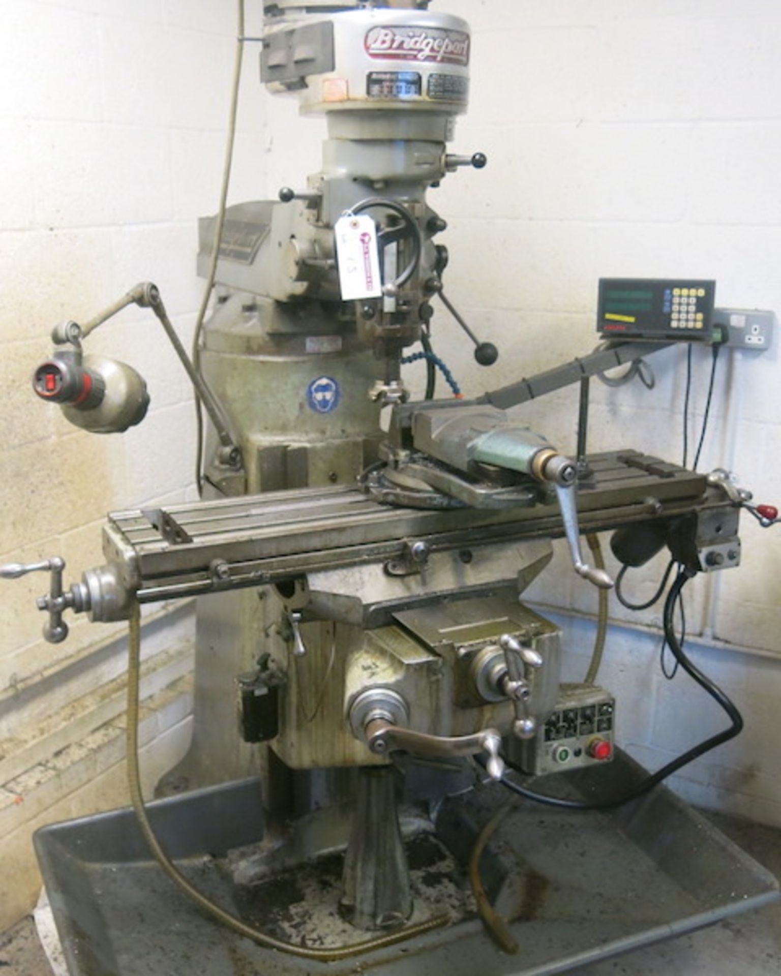 Bridgeport Universal Milling Machine, 42" x 9" Table, S/N 418870486W. Complete with Machine Vice, - Image 4 of 15