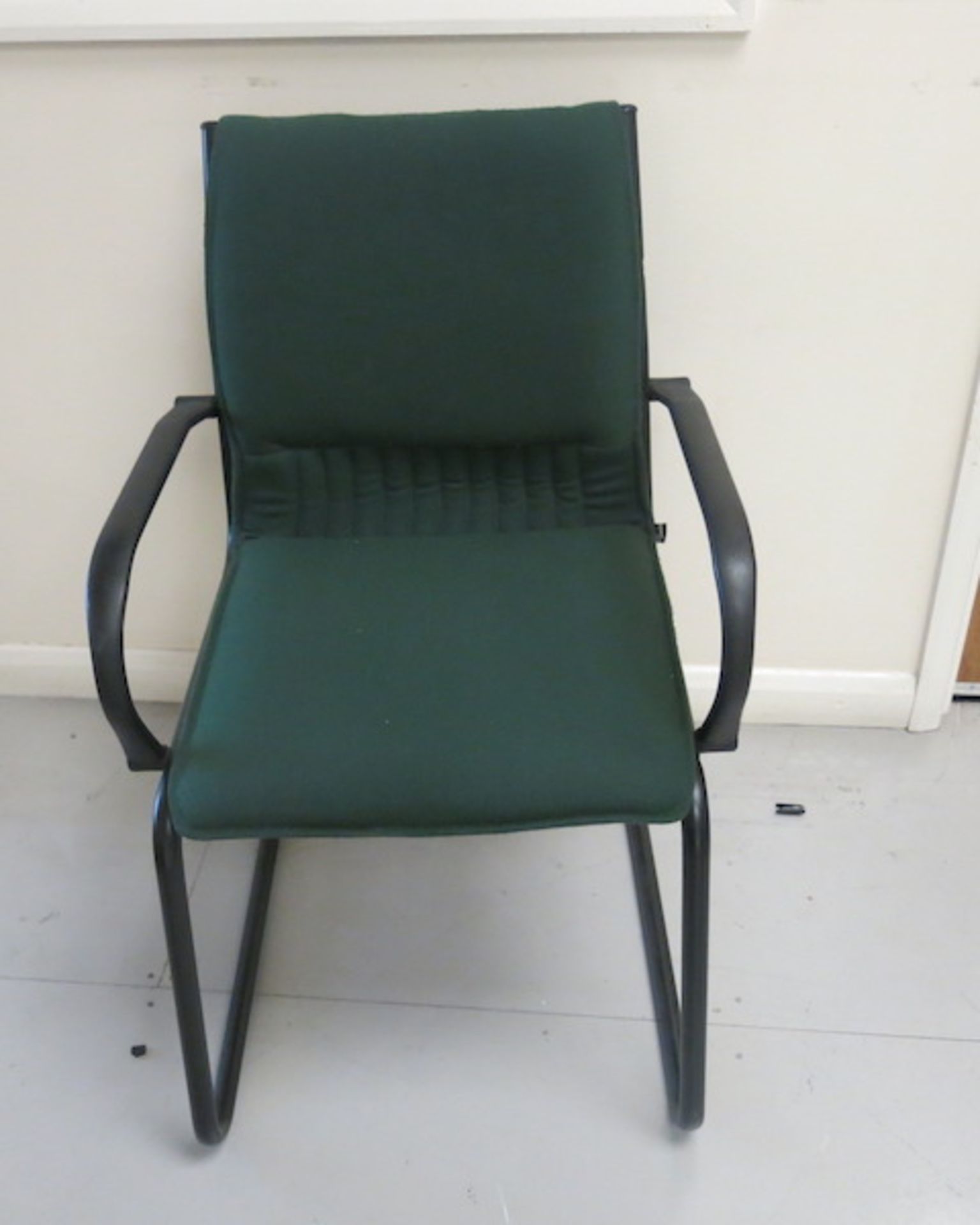 8 x Bottle Green Cantilever Meeting Chairs
