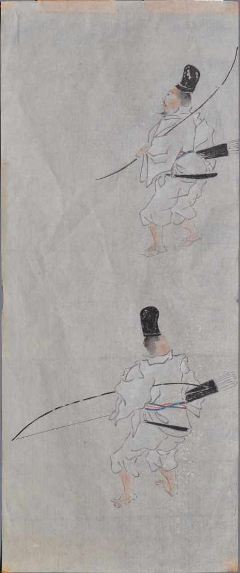 TWO SKETCHES FROM THE JAPANESE SCHOOL paper with ink and watercolor. Japan, 19th cent.SIZES 34,5 x - Bild 2 aus 3