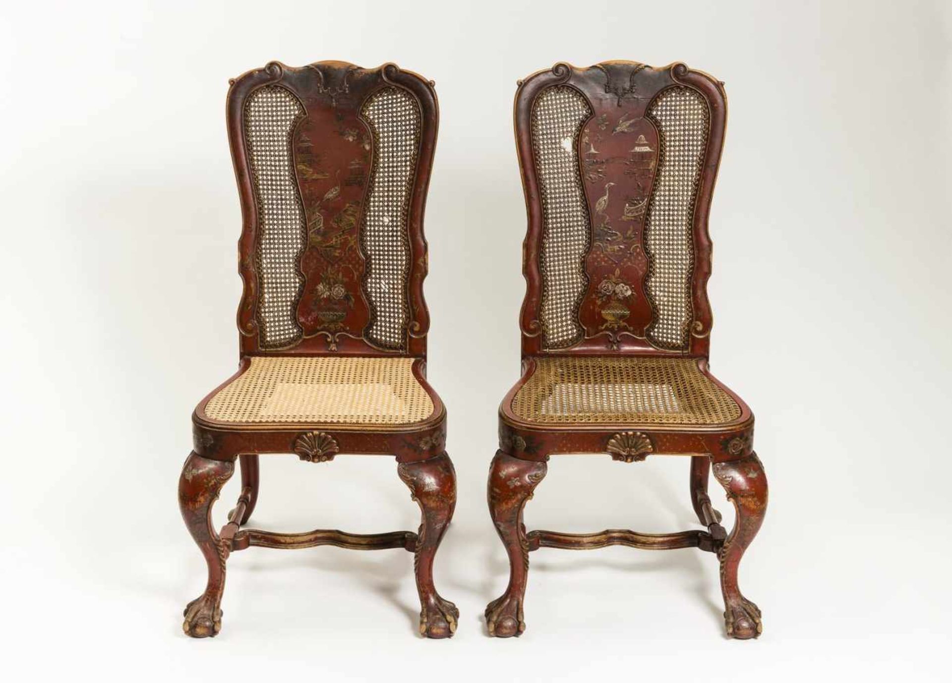 A PAIR OF CHINOISERIE ARM CHAIRS Wood and bamboo. Europe, 19th Century An elegant pair of