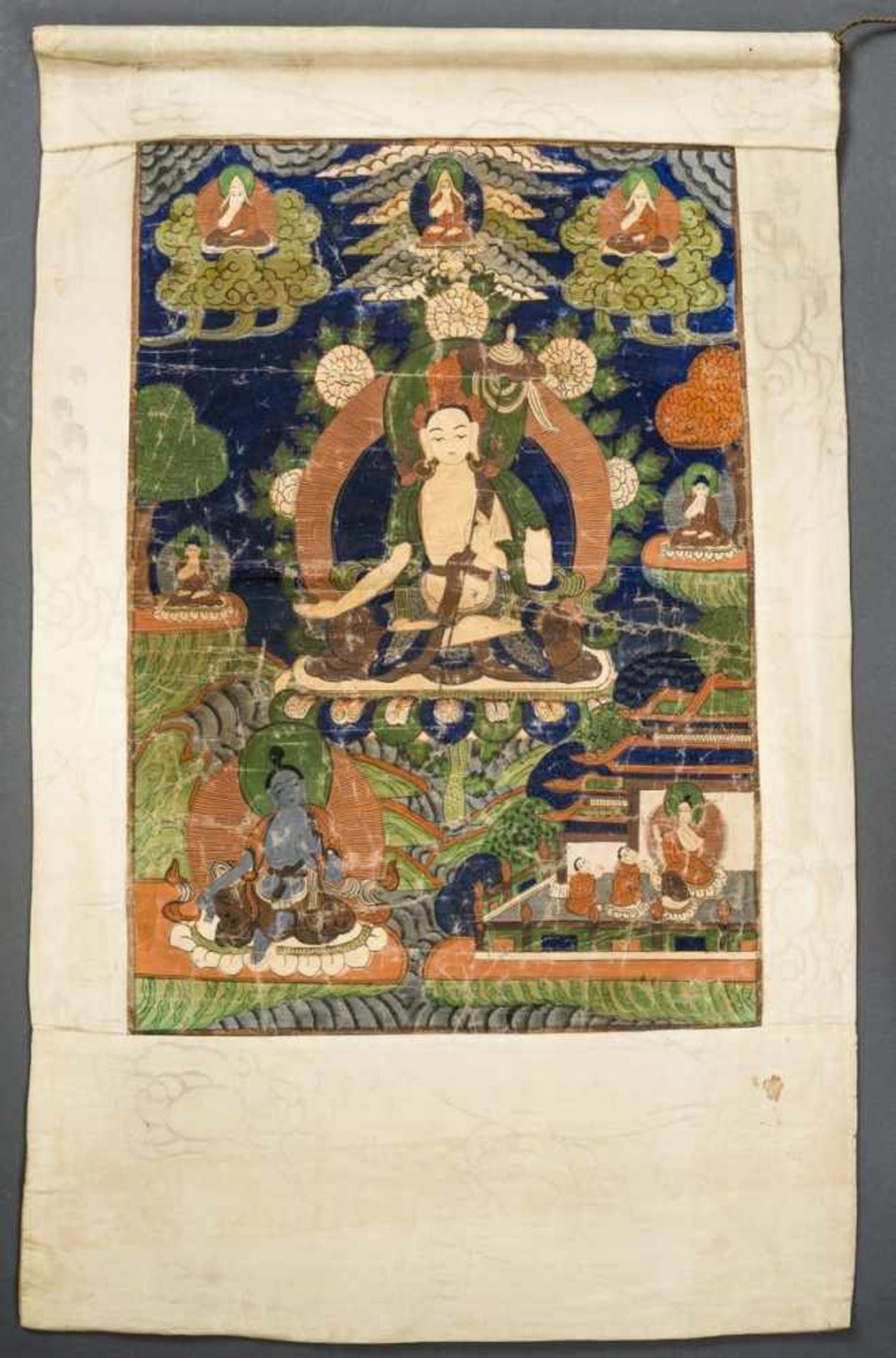 THE BODHISATTVA SITATAPATRA Thangka painting on textile. Tibet, approx. 1st half 20th cent. - Image 3 of 3