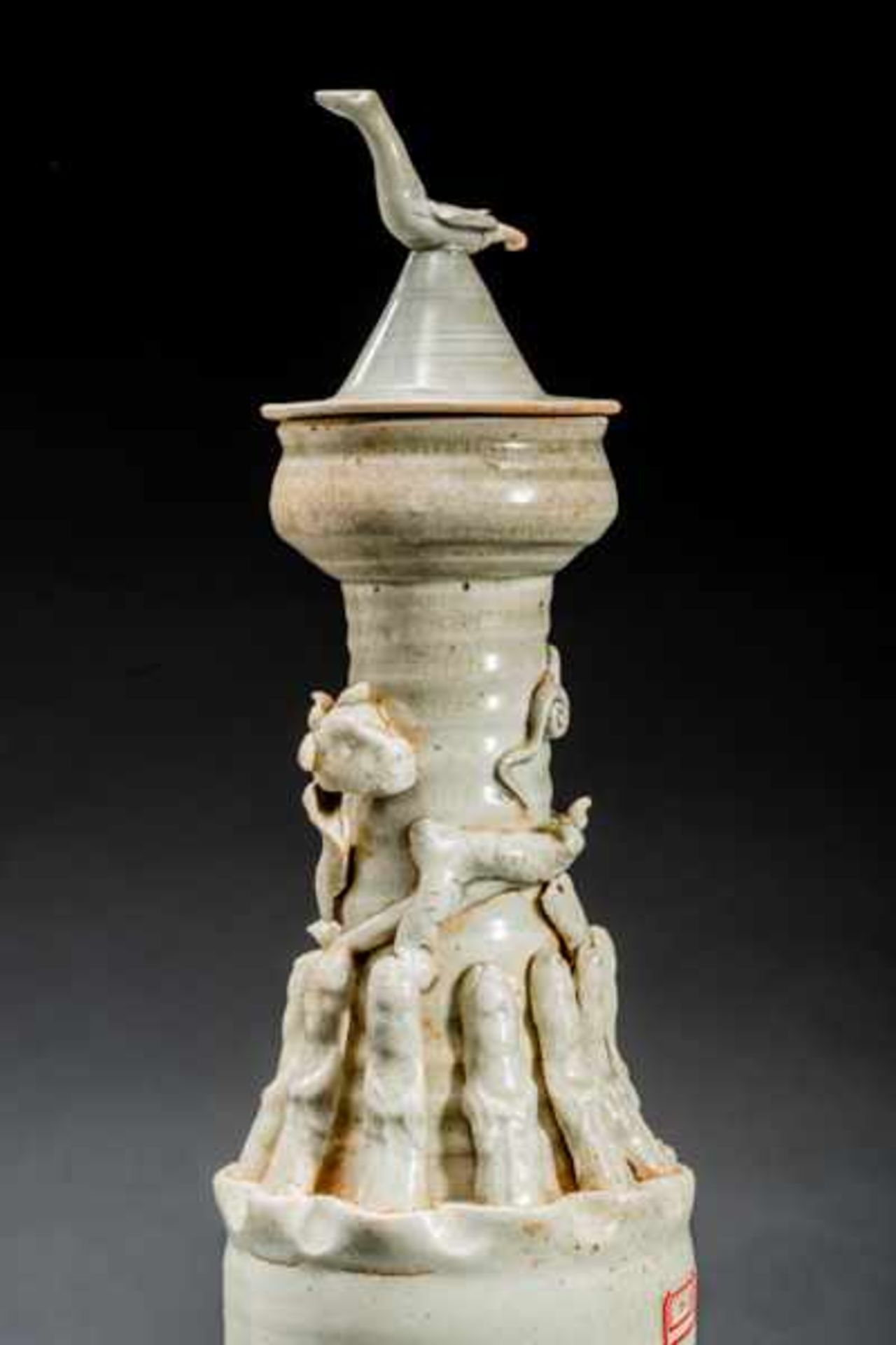 TALL BURIAL VASE Glazed ceramic. China, Song dynasty(12th/13th cent.)個墓葬瓶Burial vases of this kind - Image 5 of 6