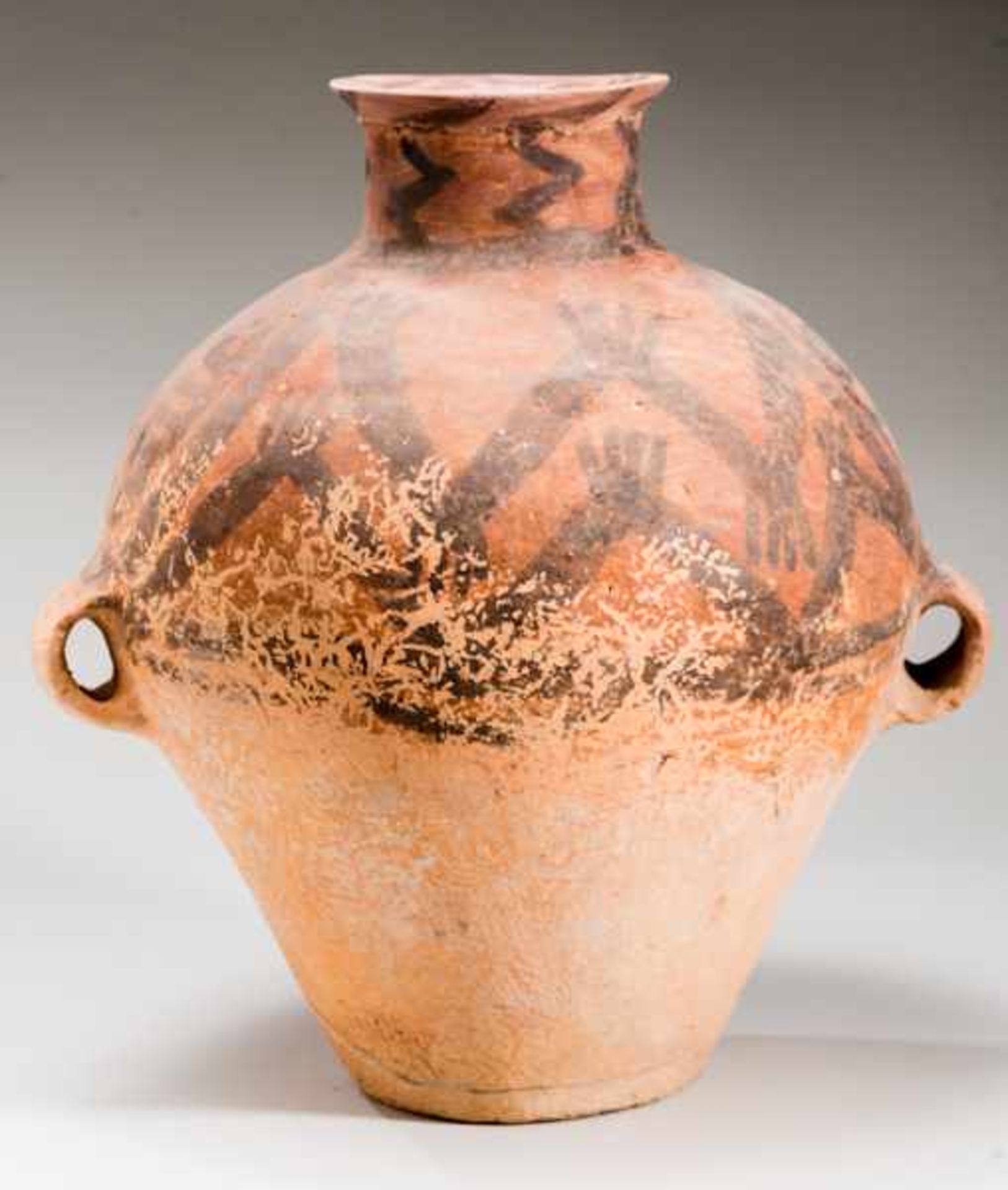 LARGE VESSEL Terracotta with the original painting. China, Yangshao culture (3000-2000BCE) Majiayao,