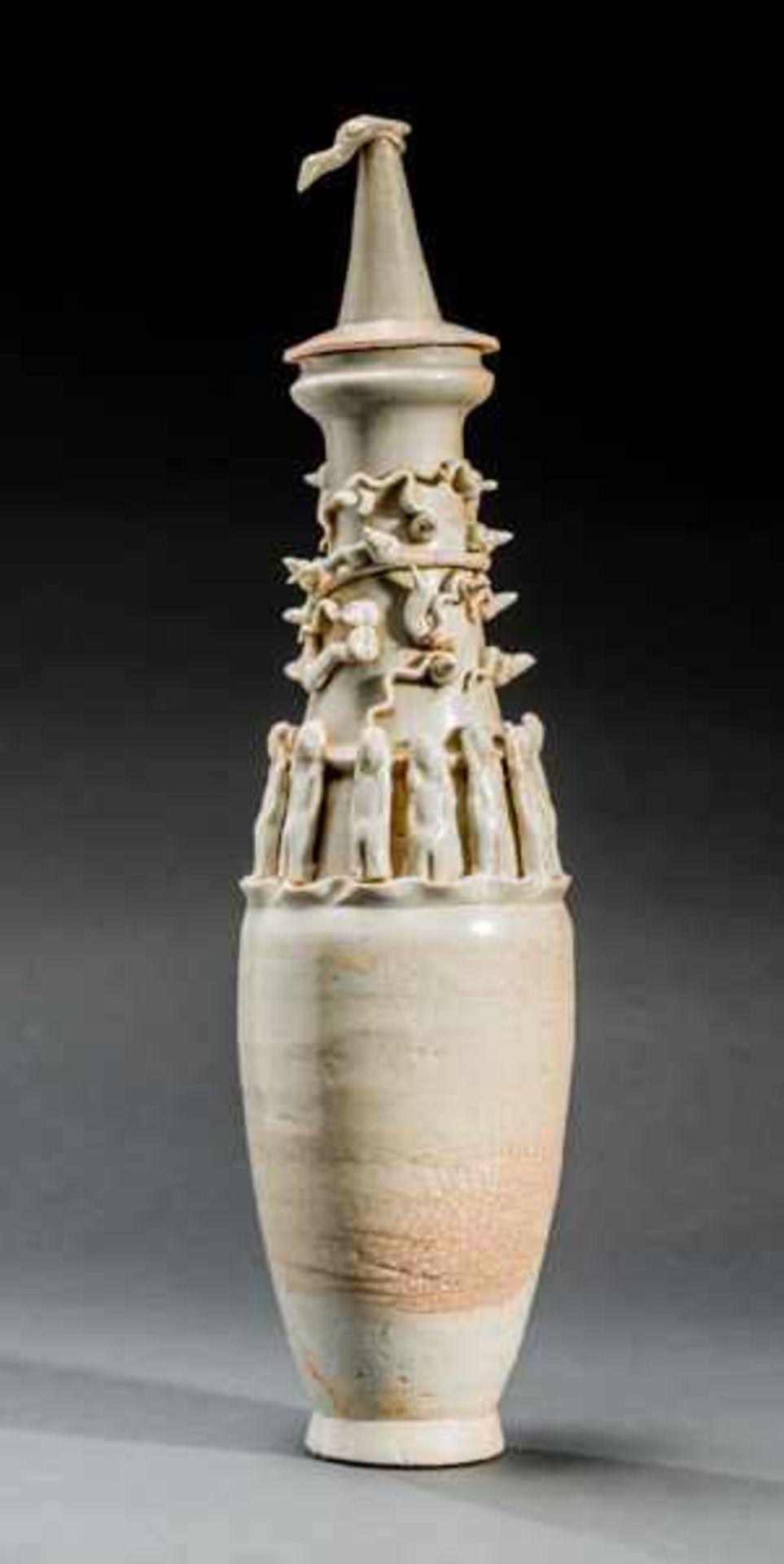 TALL BURIAL VASE Glazed ceramic. China, Song dynasty(12th/13th cent.)個墓葬瓶Burial vases of this kind - Image 2 of 5