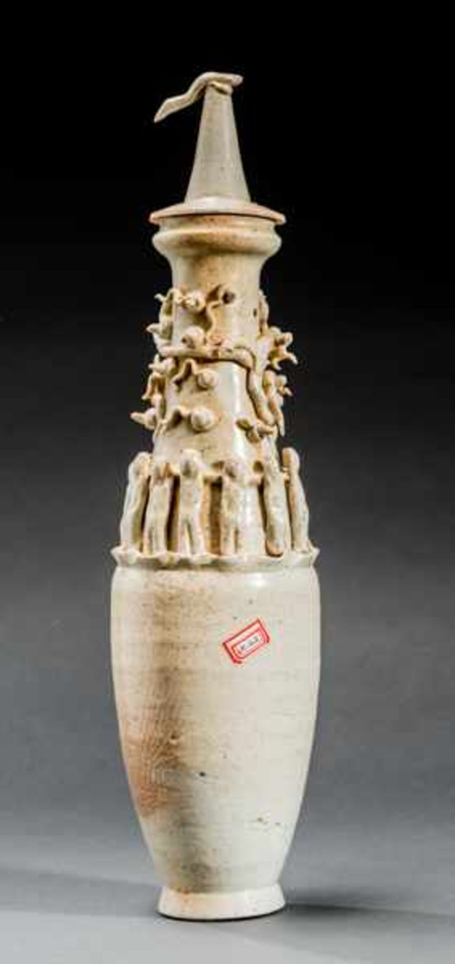 TALL BURIAL VASE Glazed ceramic. China, Song dynasty(12th/13th cent.)個墓葬瓶Burial vases of this kind - Image 3 of 5