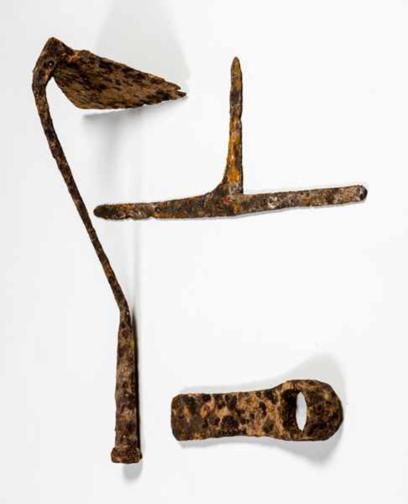 RARE COLLECTION OF IRON TOOLS Iron. China, ca. Han dynasty, 206 BCE - 220 CE,to Northern Wei dynasty