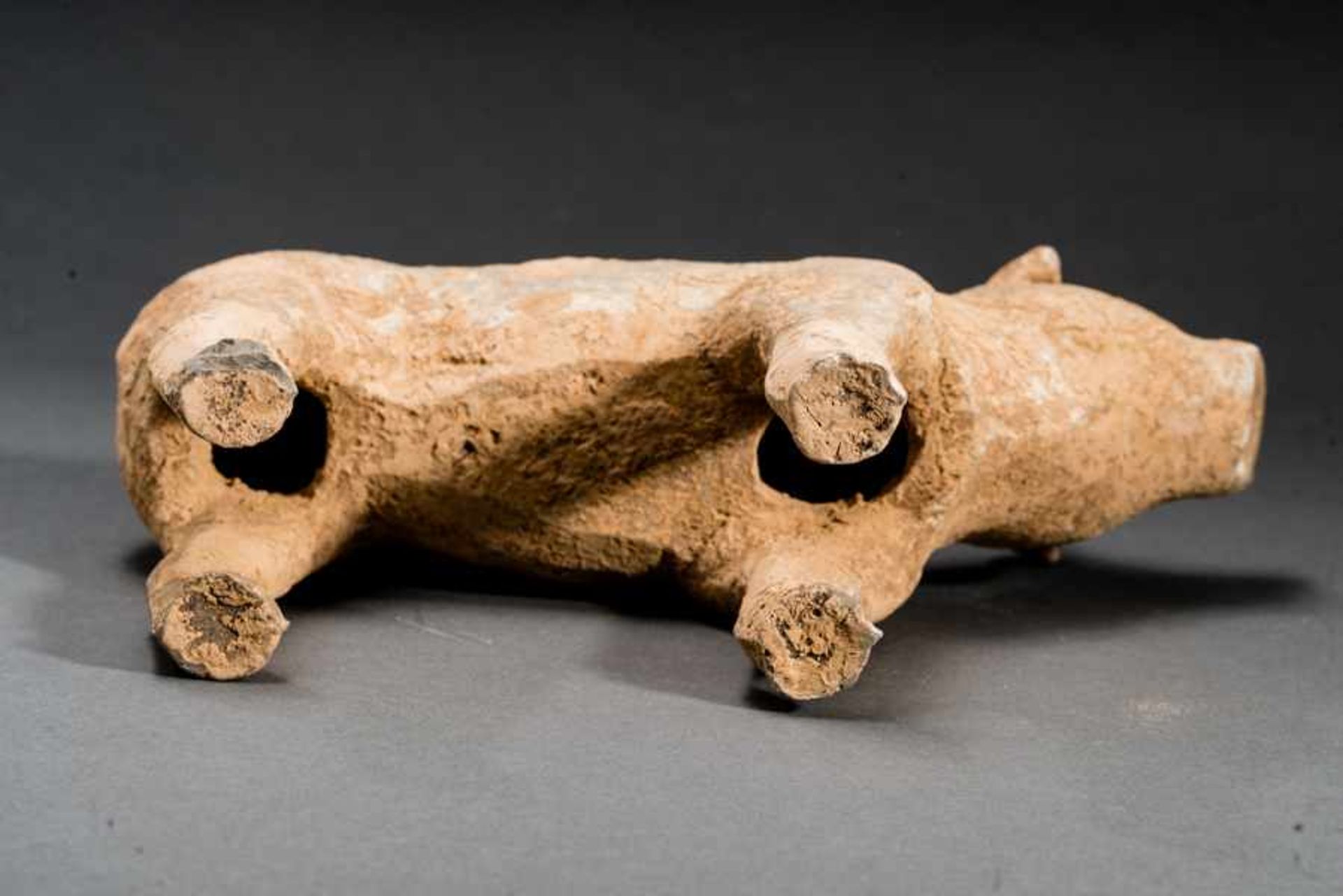 DOG Terracotta. China, Han dynasty(206 BCE - 220 CE)陶狗A dog like many in this world, alert and - Bild 6 aus 6