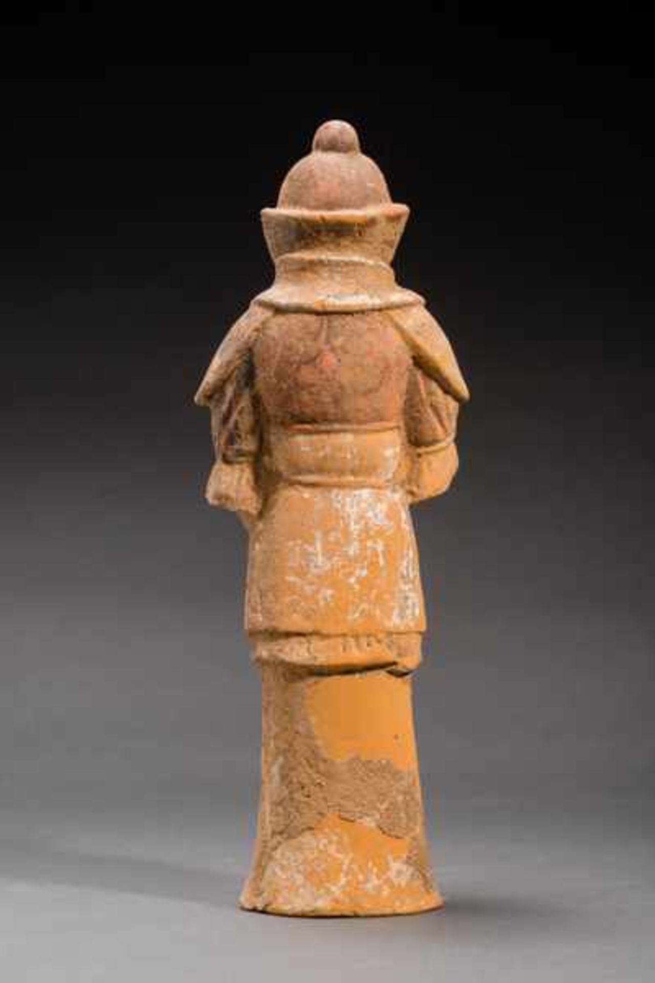 STANDING TOMB GUARDIAN (ZHENMUSHEN) Terracotta with remnants of original painting. China, Sui - Image 4 of 7