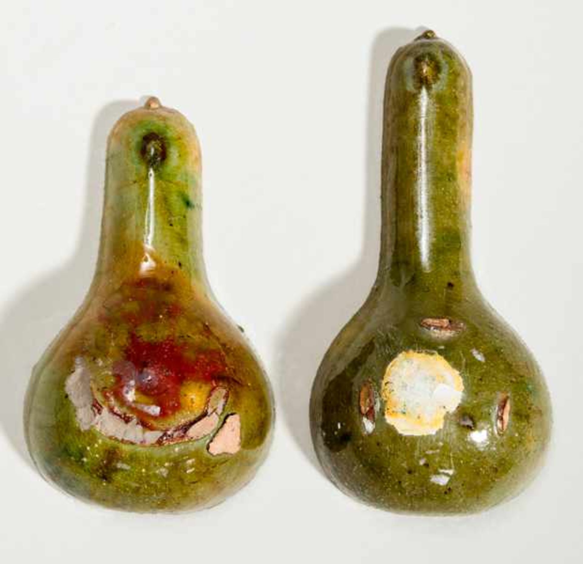 TWO SPOONS Glazed ceramic. China, Han dynasty (206 BCE - 220 CE)兩支陶勺A remarkably beautiful glaze - Image 2 of 2