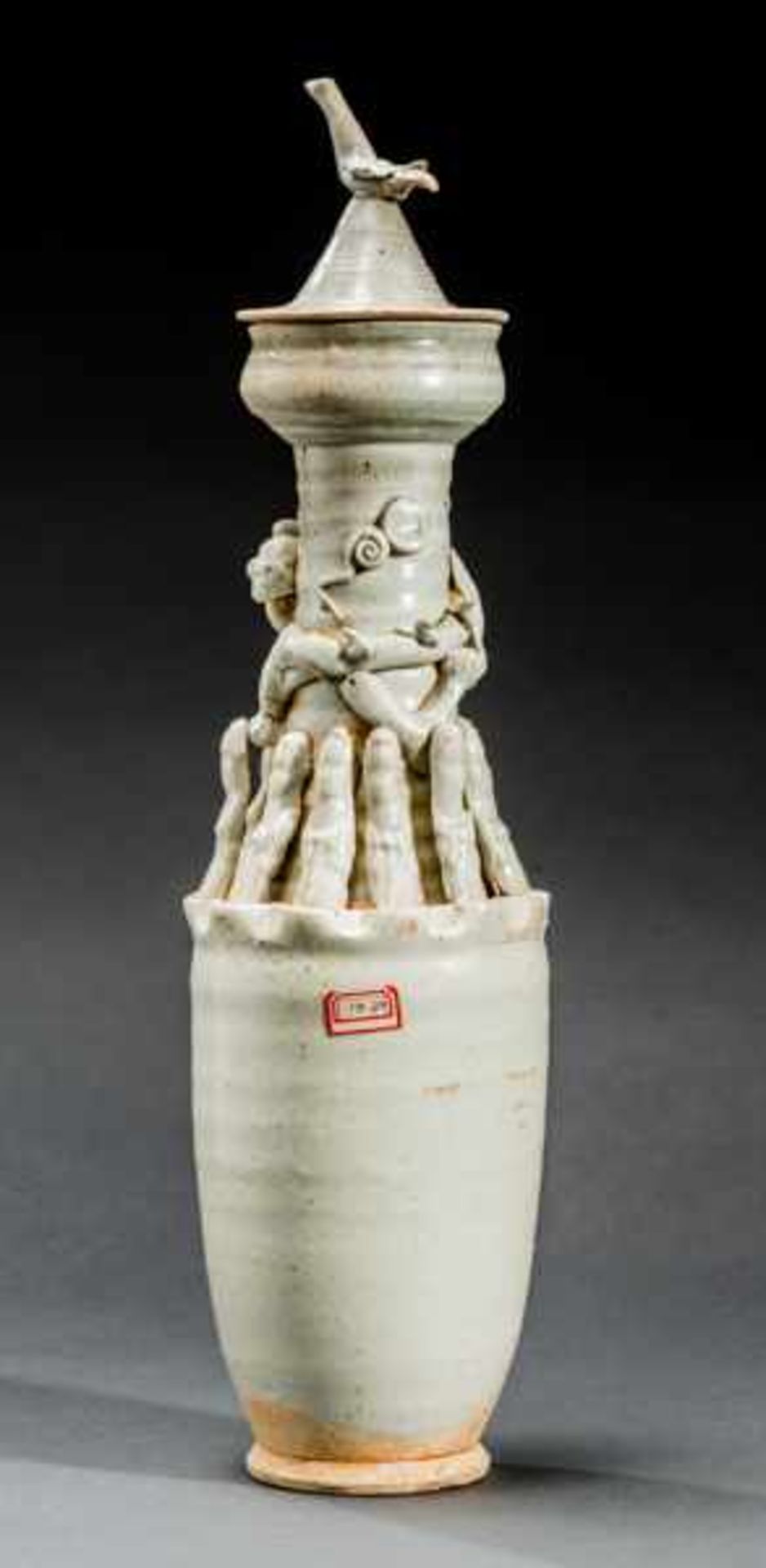 TALL BURIAL VASE Glazed ceramic. China, Song dynasty(12th/13th cent.)個墓葬瓶Burial vases of this kind - Image 2 of 6