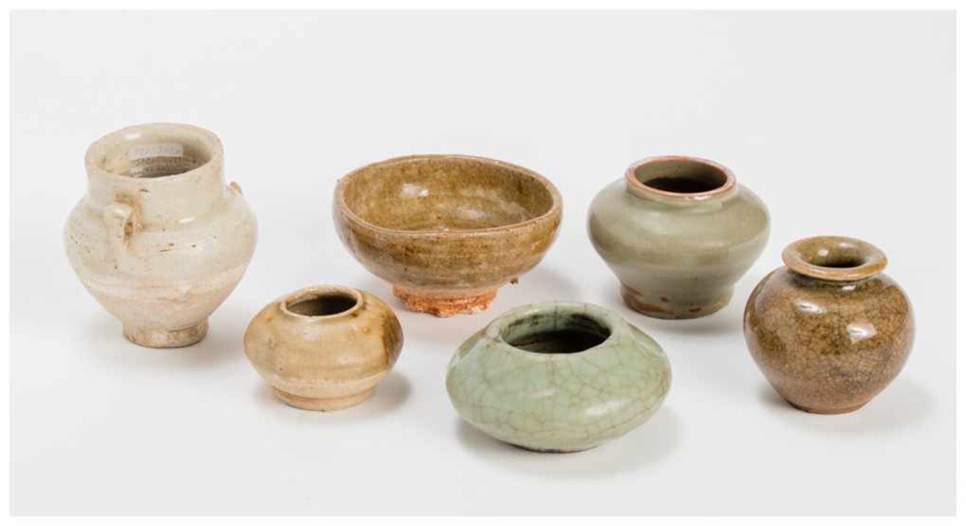 A GROUP OF SMALL CHINESE GLAZED CERAMIC VESSELS Glazed ceramic. China, Song to Ming dynastyThis