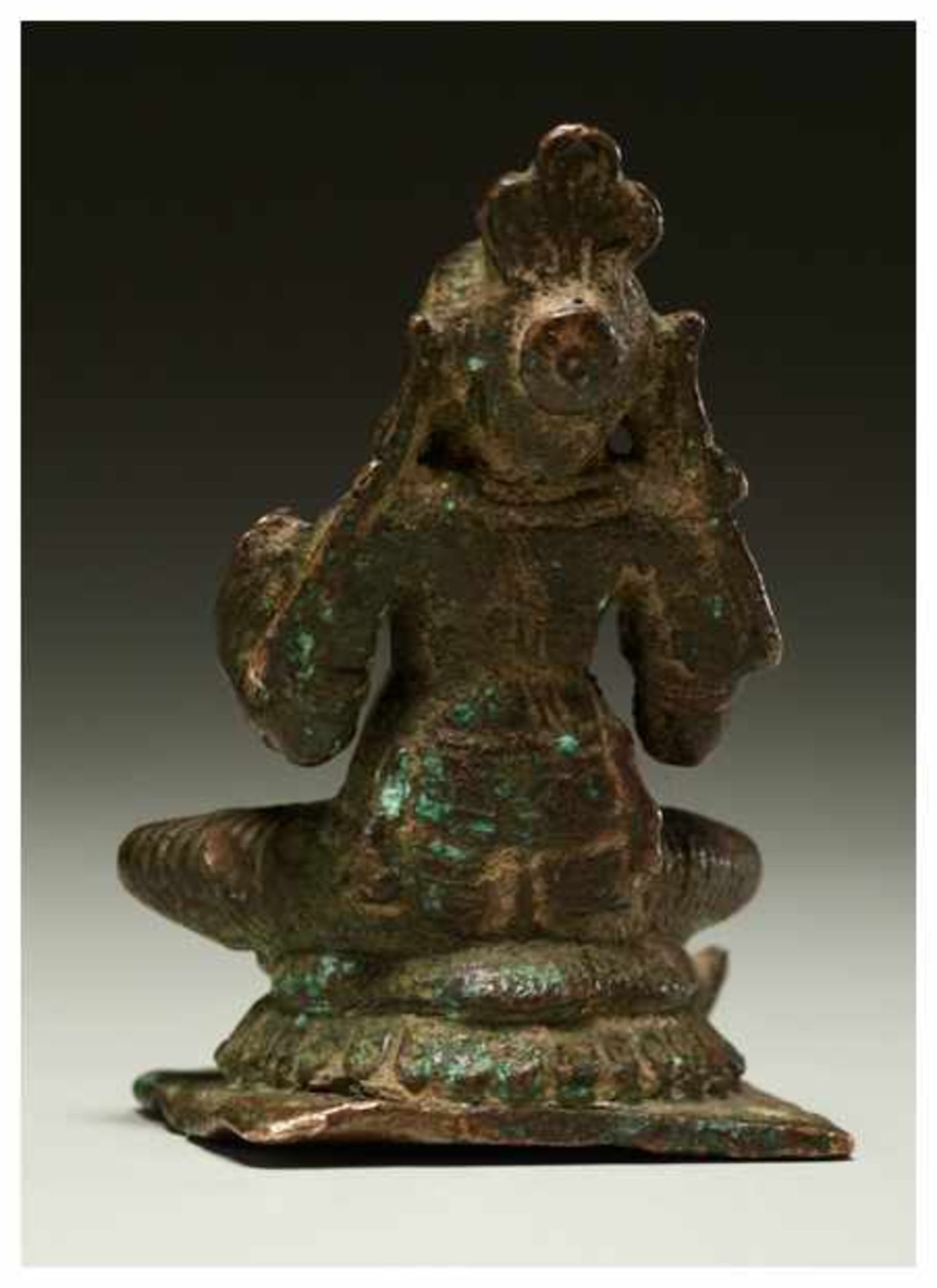 AN INDIAN BRONZE OF A DEITY ON TORTOISE Bronze. India, approx.18th centuryThe tortoise Kurma is - Image 5 of 6