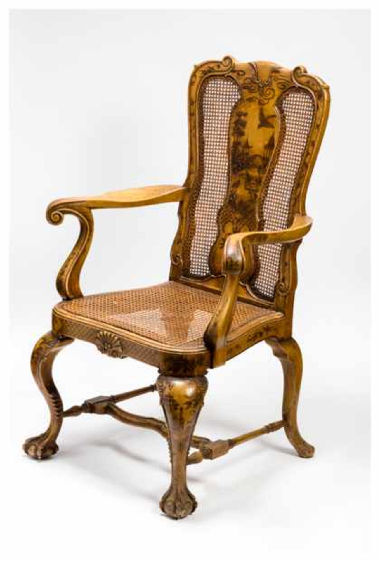A CHINOISERIE ARMCHAIR Wood, lacquer and bamboo. China, 19th centuryAn elegant Chinoiserie - Bild 3 aus 9