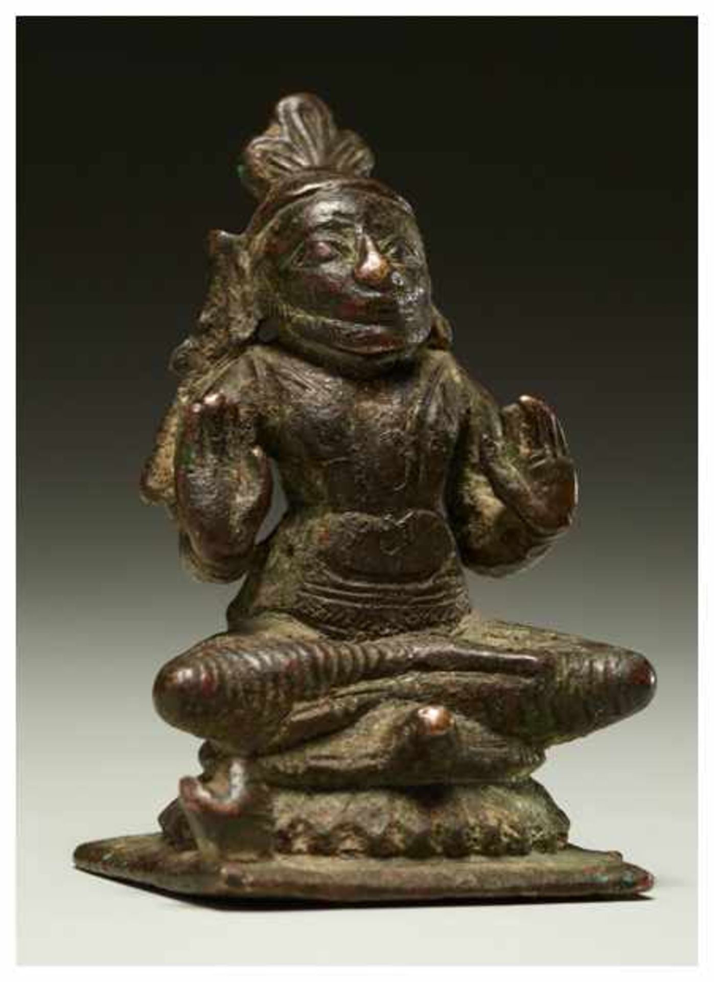 AN INDIAN BRONZE OF A DEITY ON TORTOISE Bronze. India, approx.18th centuryThe tortoise Kurma is - Image 3 of 6