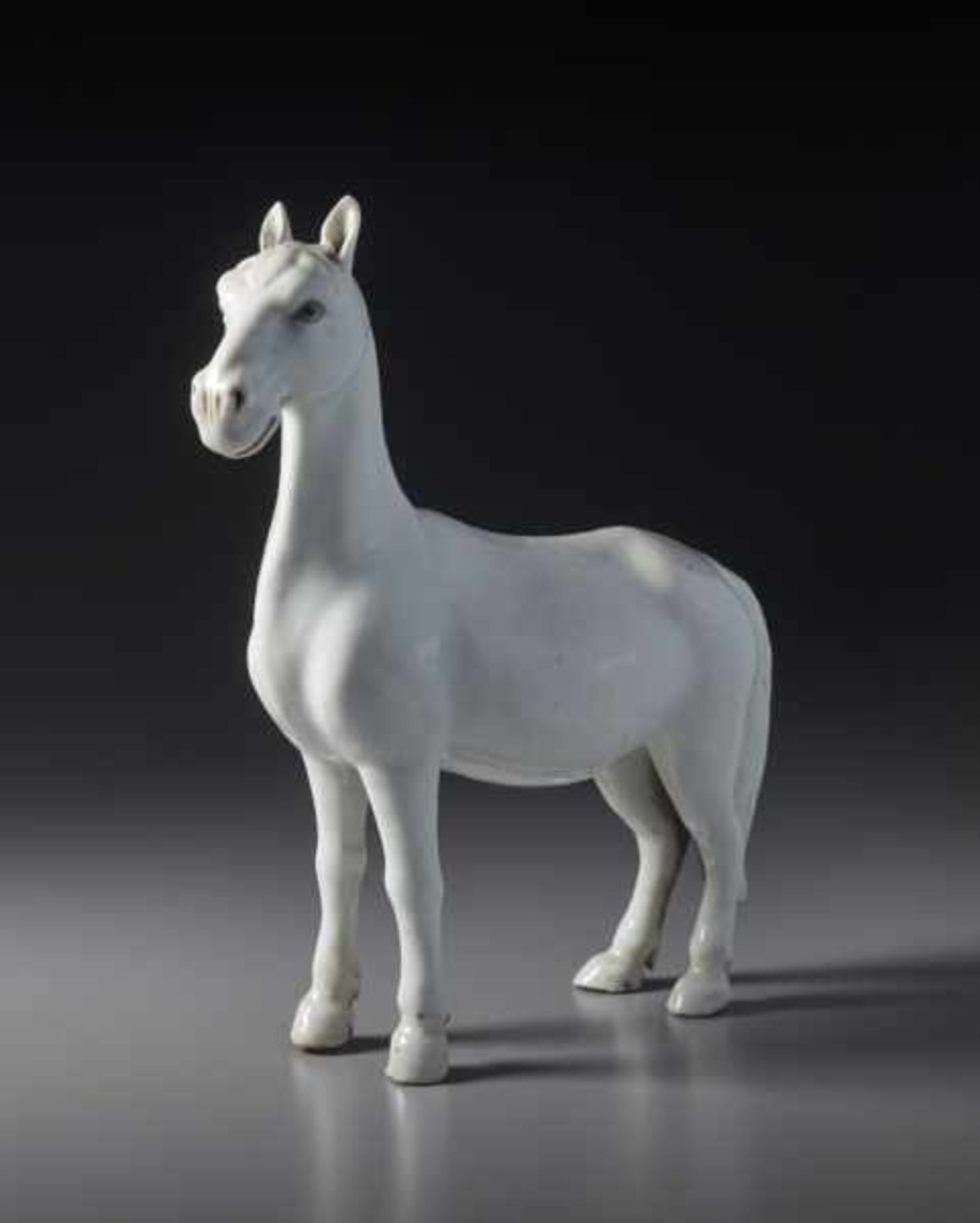 A DELICATE HIRADO PORCELAIN HORSE OKIMONO Hirado porcelain ware. Japan, Edo period, 18th centuryA - Image 2 of 7