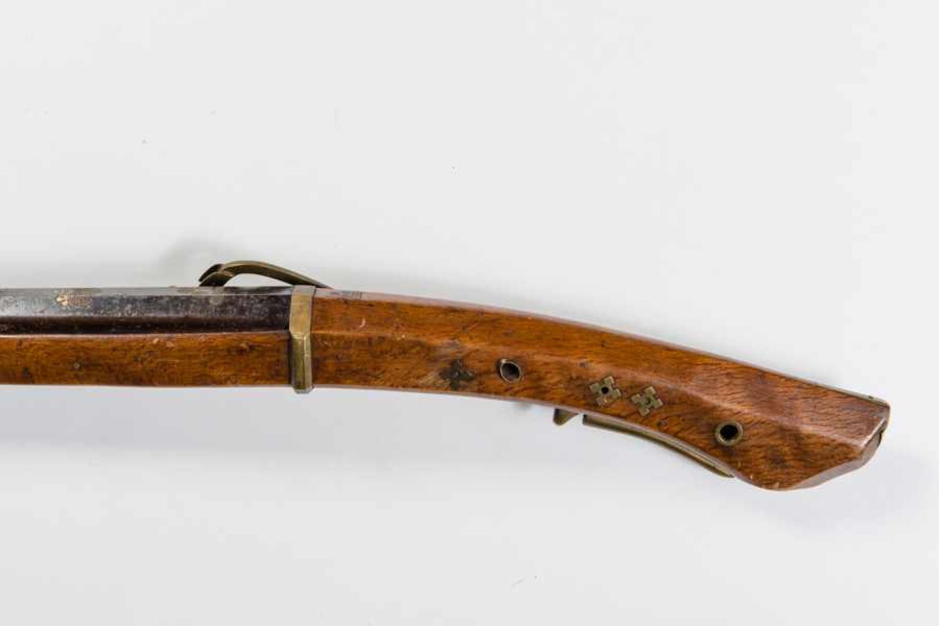 A JAPANESE TANEGASHIMA MATCHLOCK RIFLE Wood, steel, brass. Japan, Edo period, likely 17th - Image 6 of 9