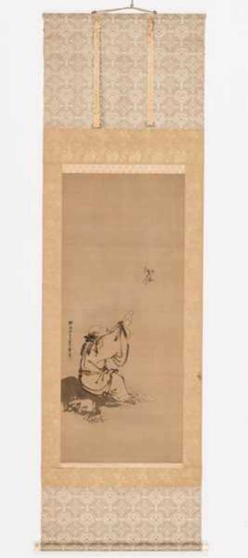 A KAKEMONO OF CHOKARO SENNIN Kakemono painting with ink on silk. Japan, 19th centuryThe immortal - Image 2 of 3