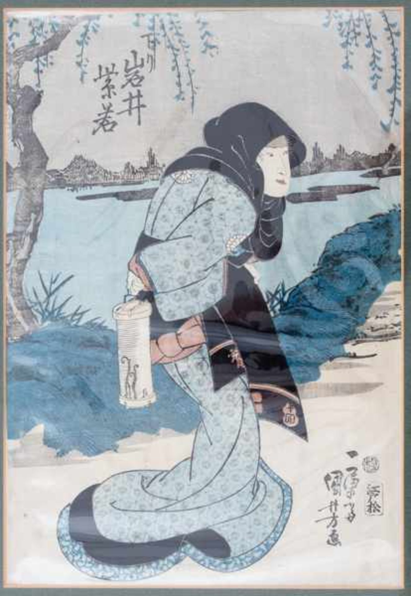 ICHIYÛSAI KUNIYOSHI 勇斎国芳 (1798 - 1861) Original woodblock print. Japan, The kabuki actor Iwai