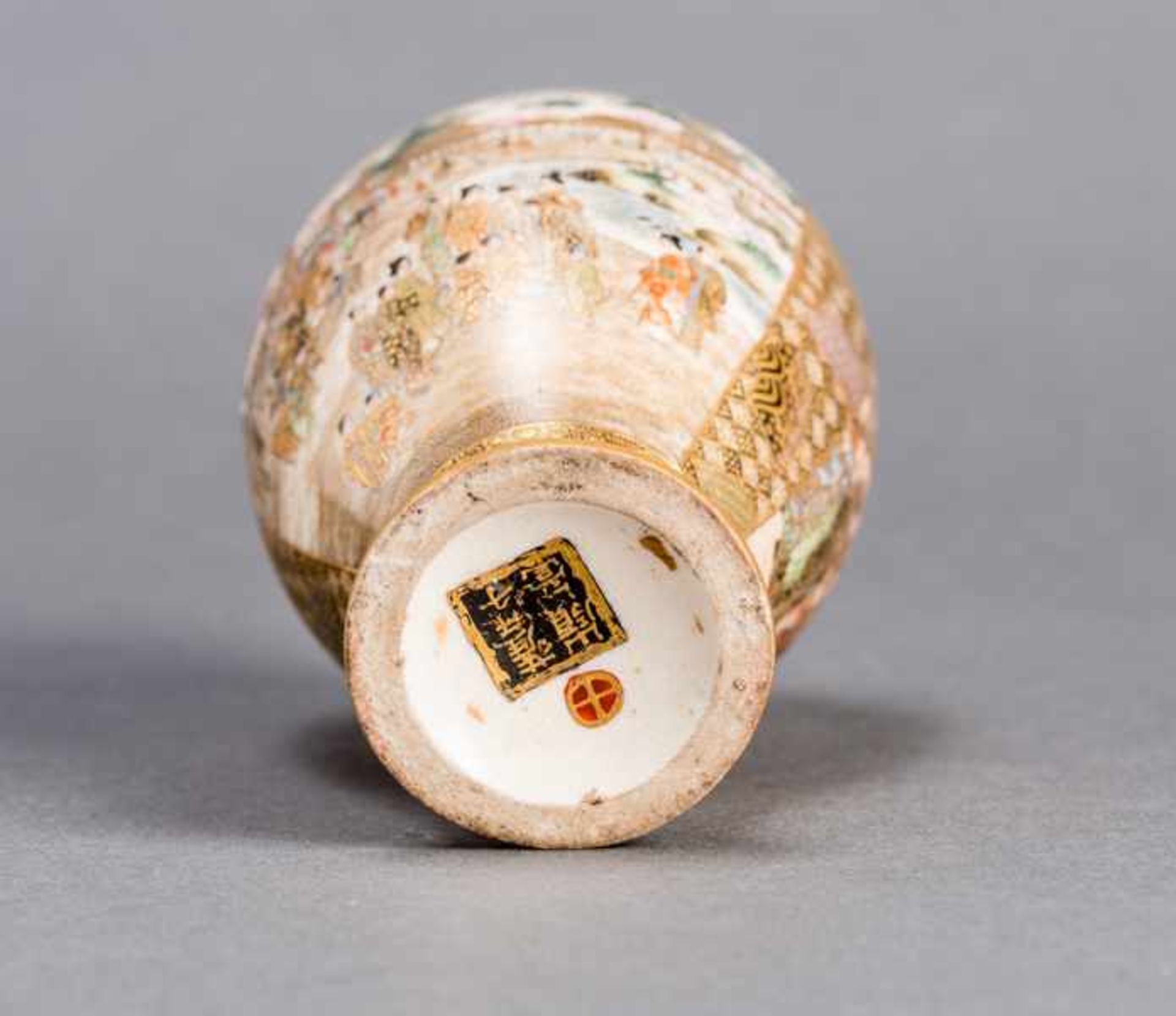 RYOZAN: AMIDA BUTSU AND VENERATORS Glazed ceramic with paint and gold. Japan, Meiji periodTwo - Image 5 of 5