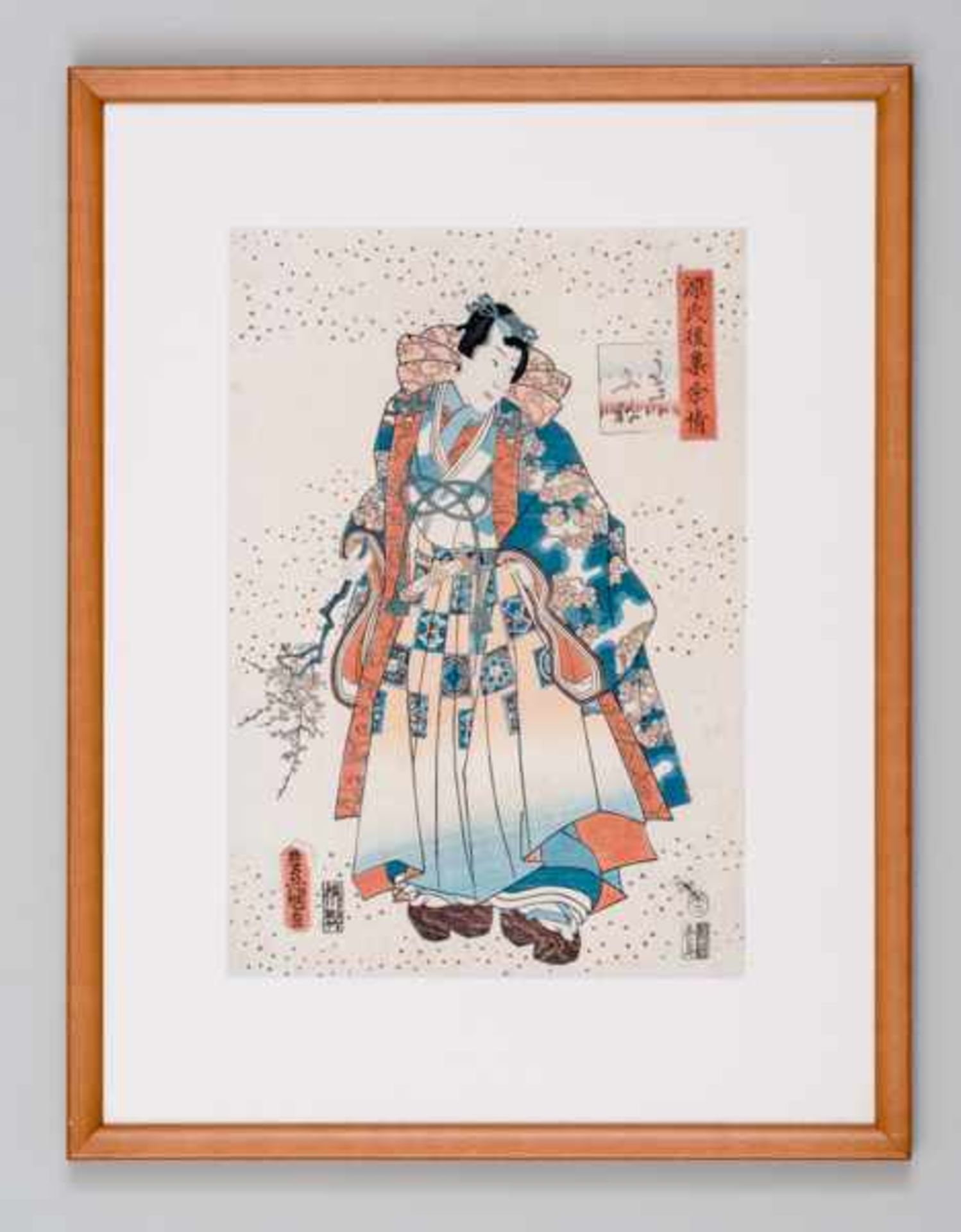 UTAGAWA TOYOKUNI III = KUNISADA I (1786 - 1865) Original woodblock print. Japan, 51st chapter of