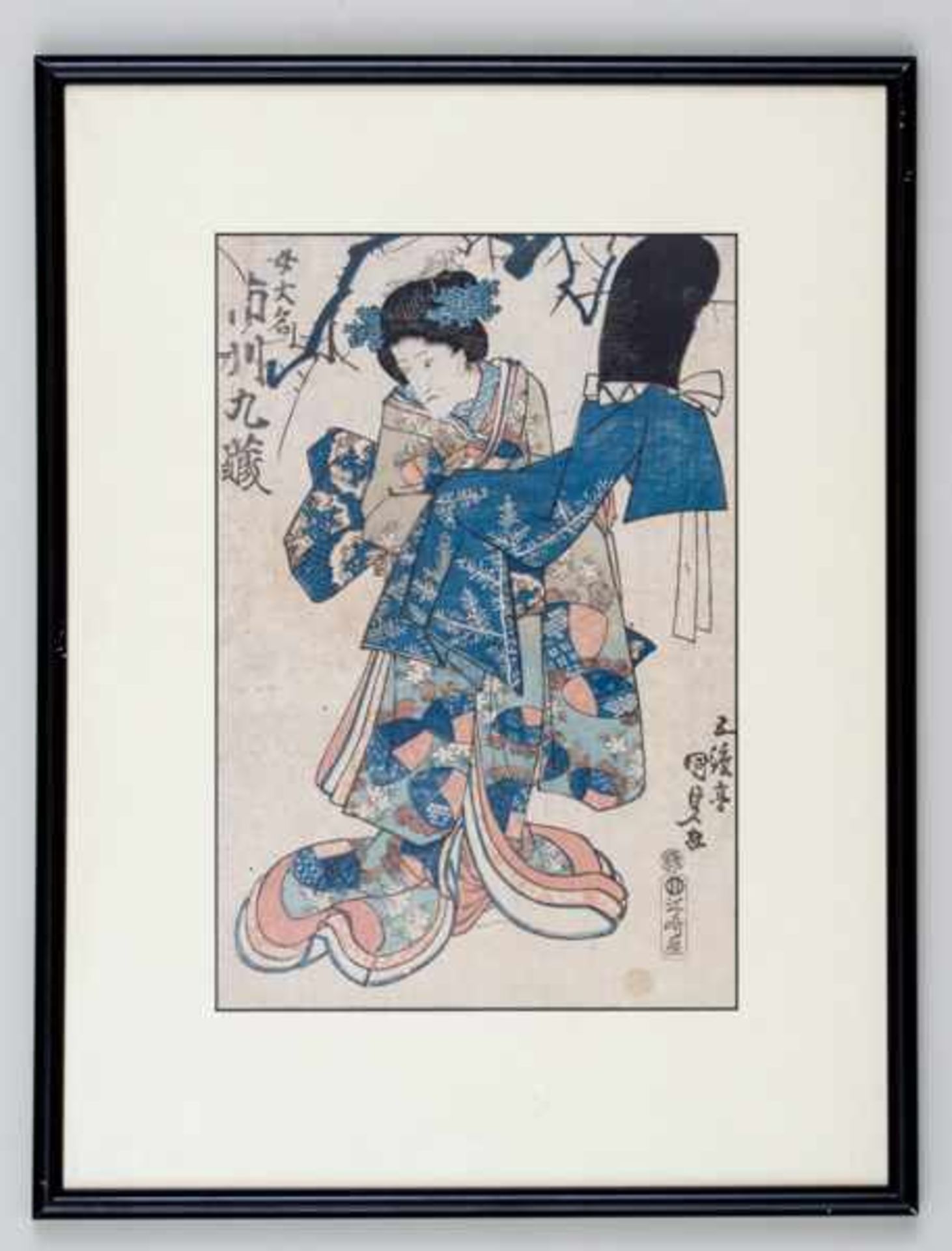 UTAGAWA KUNISADA I = TOYOKUNI III (1786 - 1865) Original woodblock print. Japan, The kabuki actor