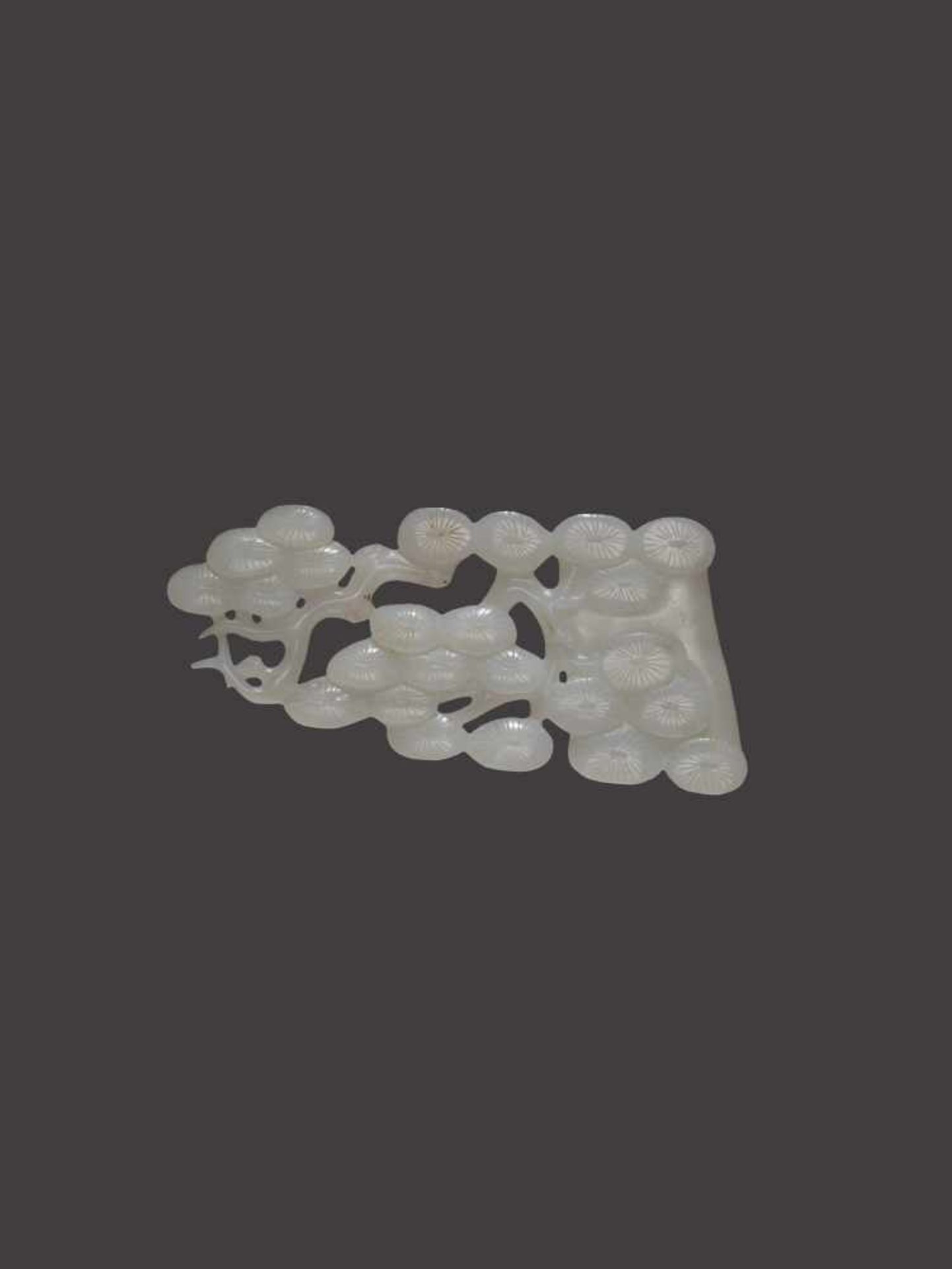 A LARGE 4-PART WHITE JADE ‘PRINCE UNDERNEATH PINE TREE’ CARVING, QING DYNASTY Pure white jade with - Image 3 of 5