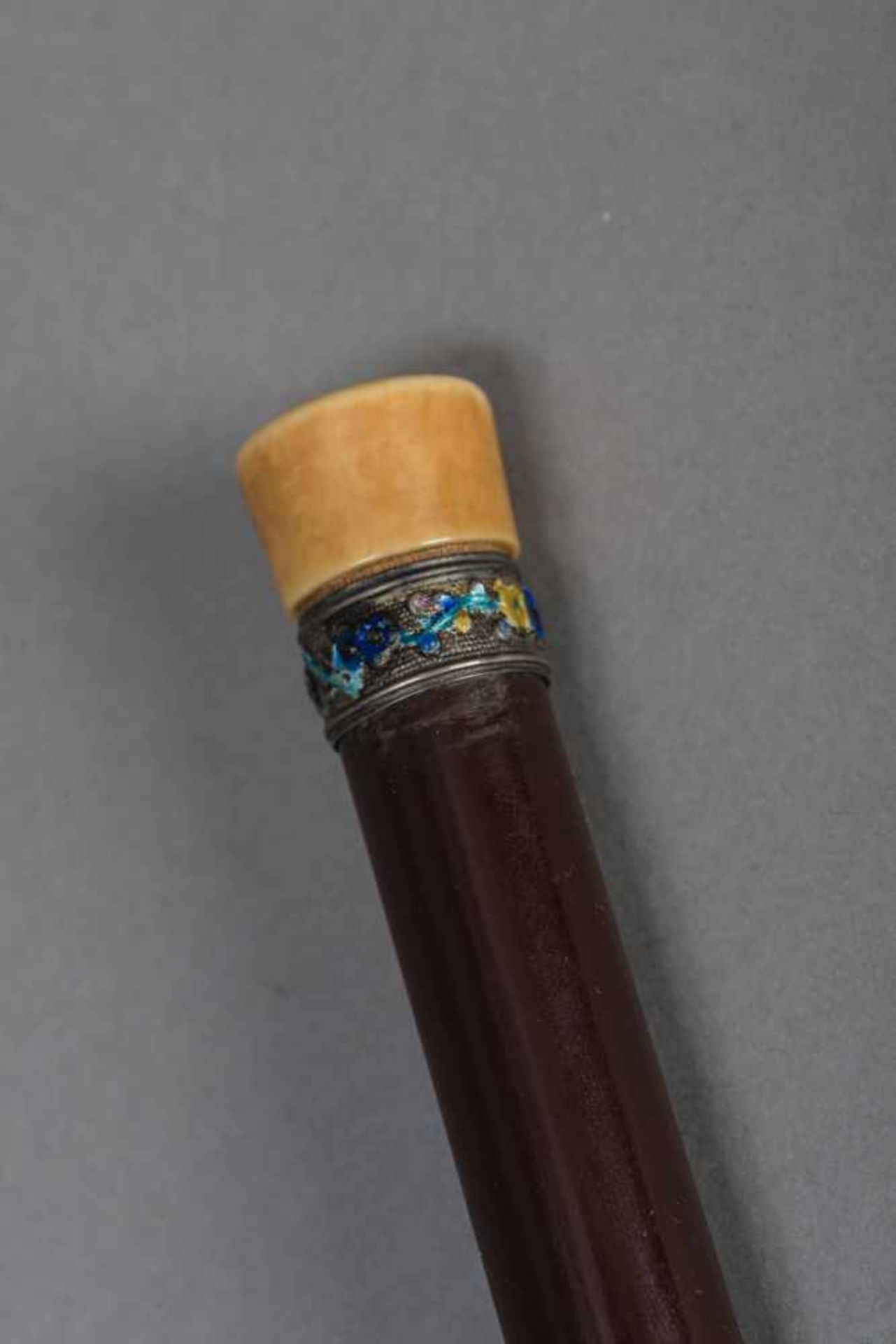 AN IVORY, YIXING, PEWTER AND LACQUERED WOOD OPIUM PIPE, QING DYNASTY The pipe consisting of a main - Image 5 of 7