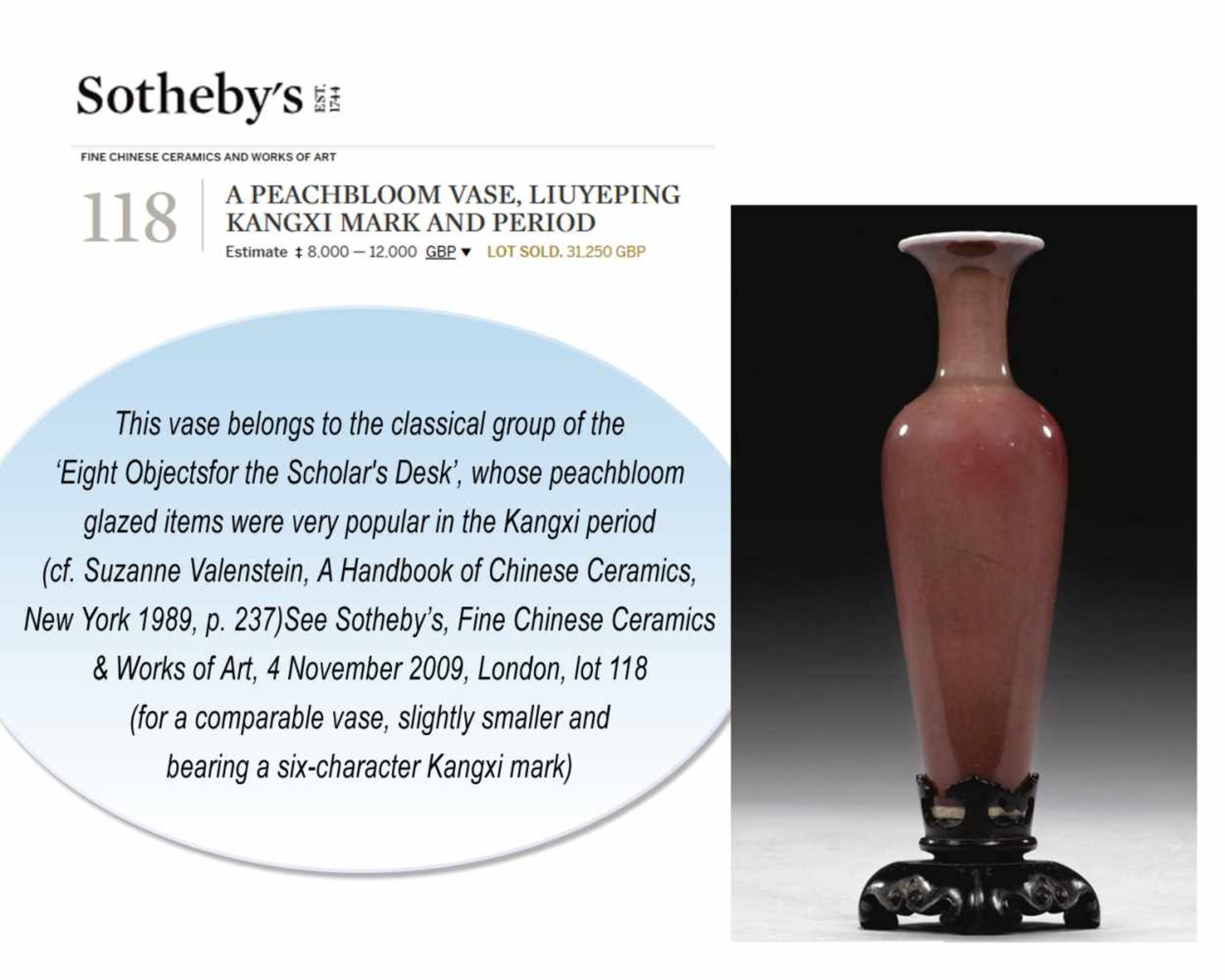 A KANGXI PERIOD PEACHBLOOM LIUYEPING ‘GUANYIN’ VASE Porcelain with white and peach bloom glaze - Image 8 of 8