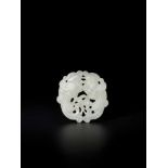 A WHITE JADE QING DYNASTY ‘DOUBLE PHOENIX’ PENDANT White color jade of an even tone, smooth