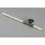 AN INSCRIBED STAG ANTLER, PEWTER AND YIXING OPIUM PIPE, QING DYNASTY The pipe consisting of five