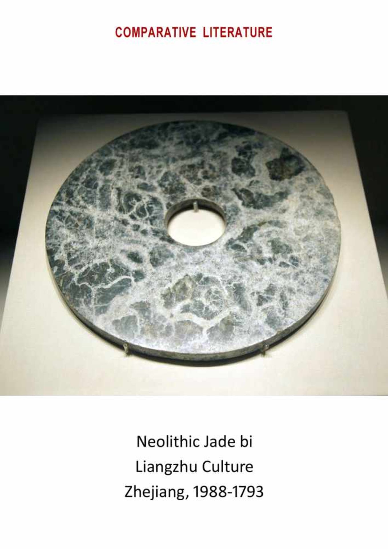 A RICHLY TEXTURED NEOLITHIC BI DISC IN GREEN JADE WITH A STRIKING MARBLE-LIKE PATTERN Jade. China, - Image 8 of 8