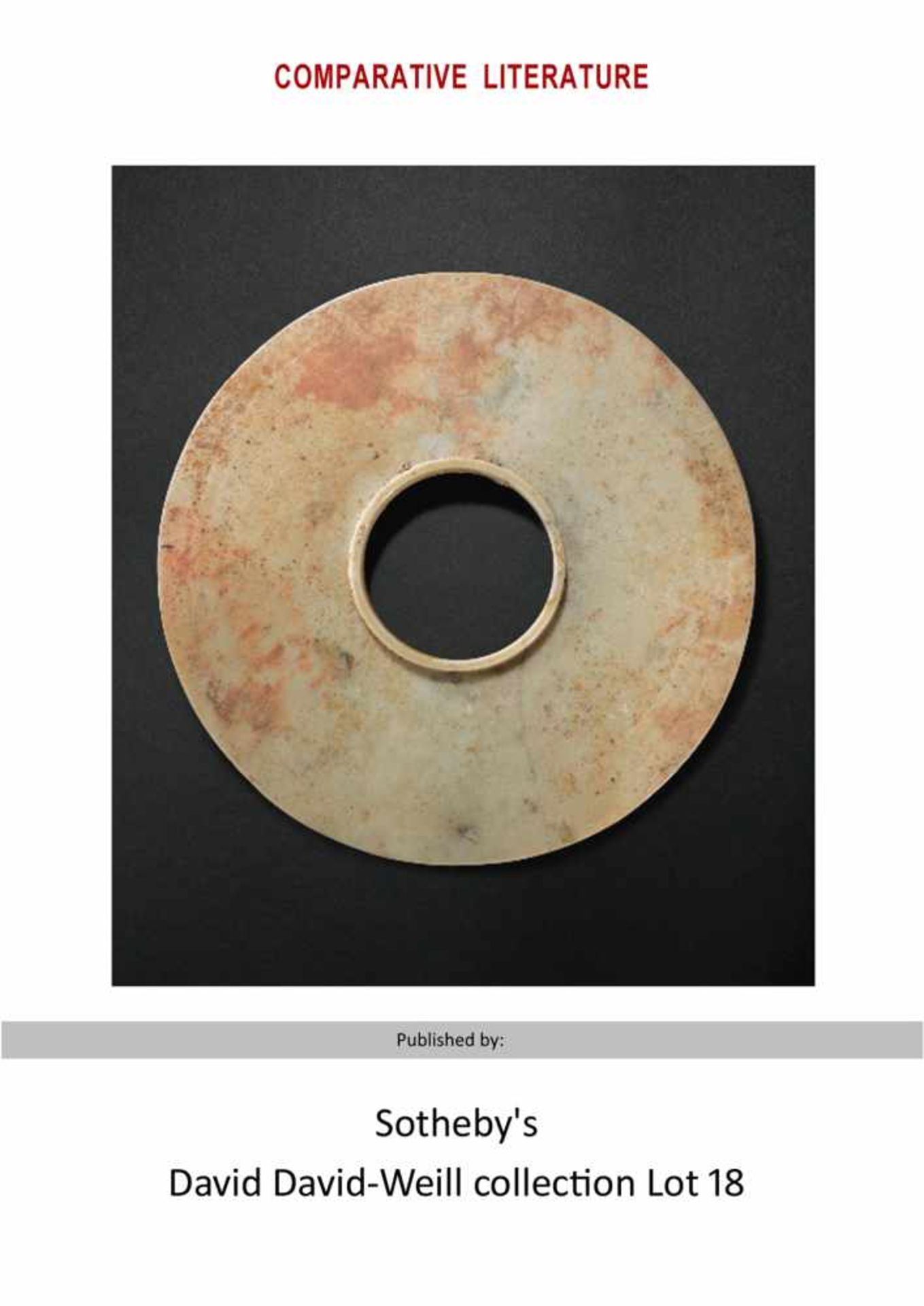 A GROUP OF TWO HEAVILY ALTERED SHANG PERIOD JADE DISCS AND A RING, ALL WITH A BEAUTIFUL - Image 5 of 14