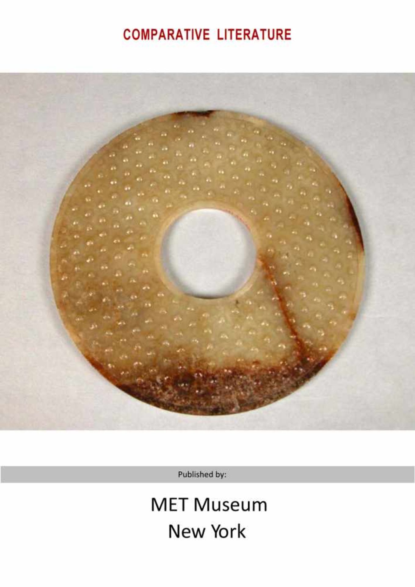 AN ATTRACTIVE AMBER COLOURED BI DISC WITH A PATTERN OF RAISED BOSSES Jade. China, Han Dynasty, 2nd - - Bild 8 aus 8