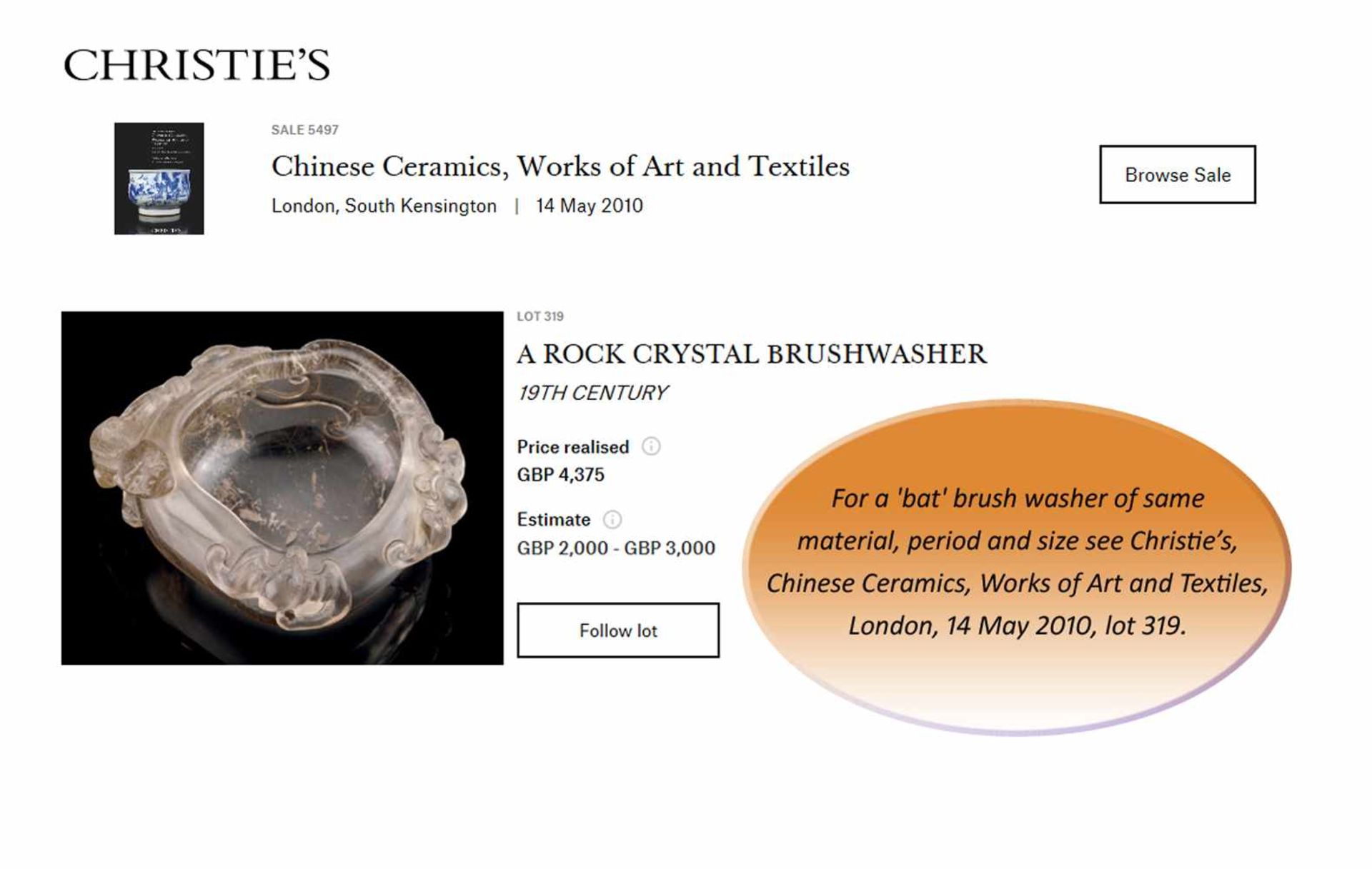 A ROCK CRYSTAL ‘LINGZHI’ BRUSH WASHER, QING DYNASTY The crystal of good purity with few natural - Image 4 of 12