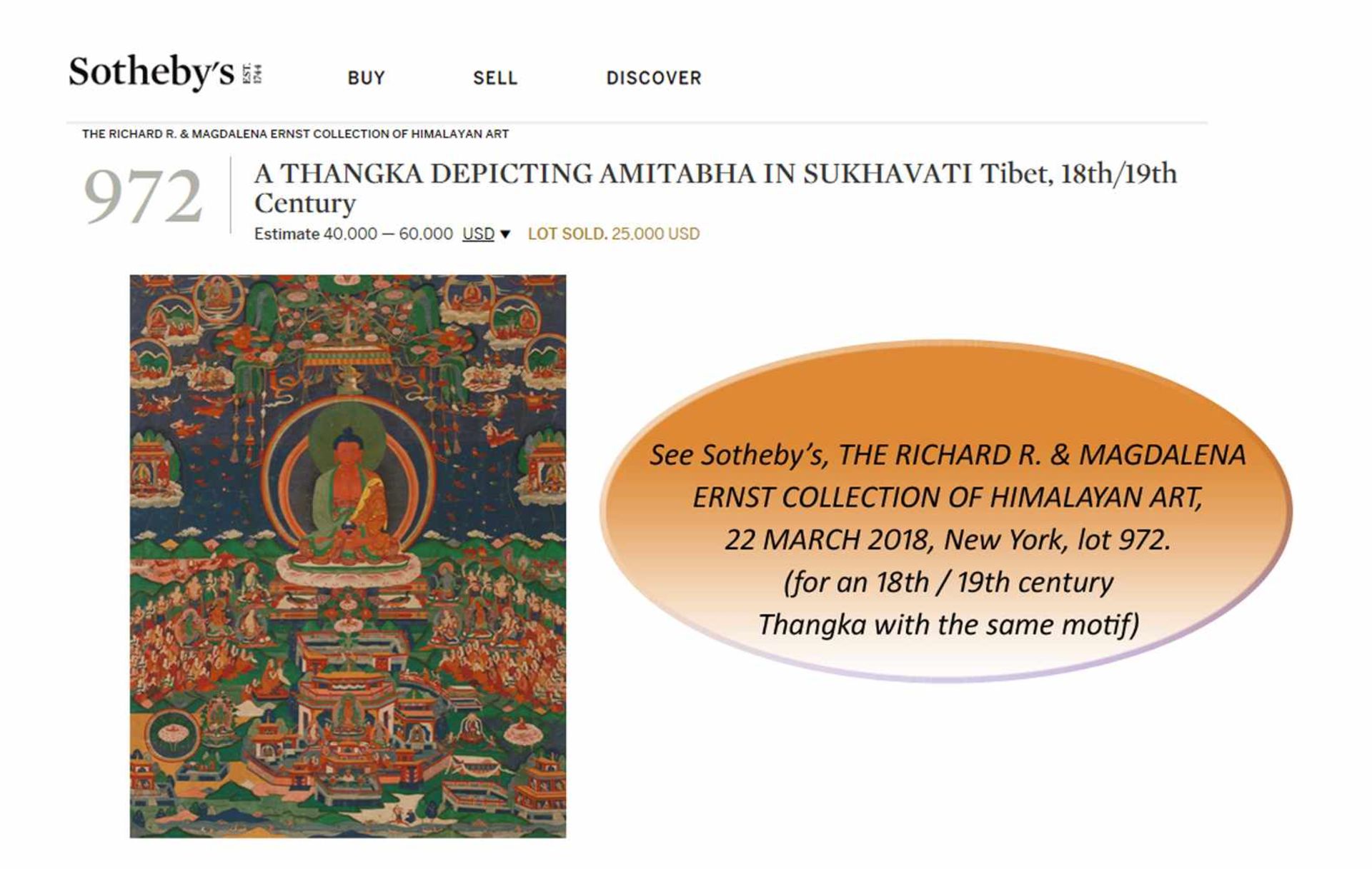 A 19th CENTURY THANGKA DEPICTING AMITABHA IN SUKHAVATI Distemper on cloth, framed in plain linen - Image 2 of 7