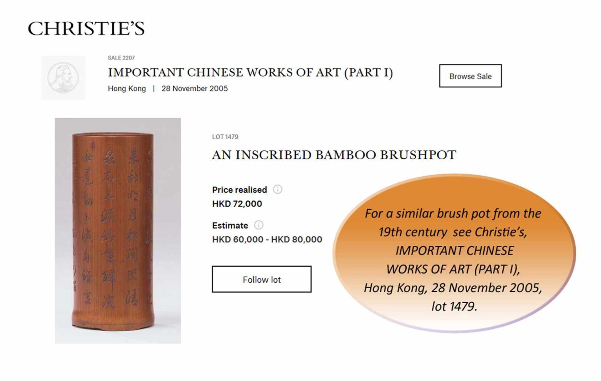 AN INSCRIBED BAMBOO BRUSHPOT WITH A POEM BY SU SHI, QING DYNASTY, 19TH CENTURY Bamboo with good - Image 2 of 9