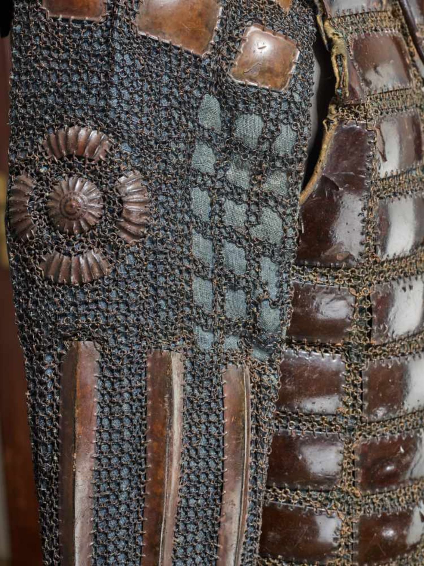 A RARE AND COMPLETE JAPANESE TATAMI-DO GUSOKU ARMOR Iron, fabric, wood, leather and lacquerJapan, - Image 10 of 11