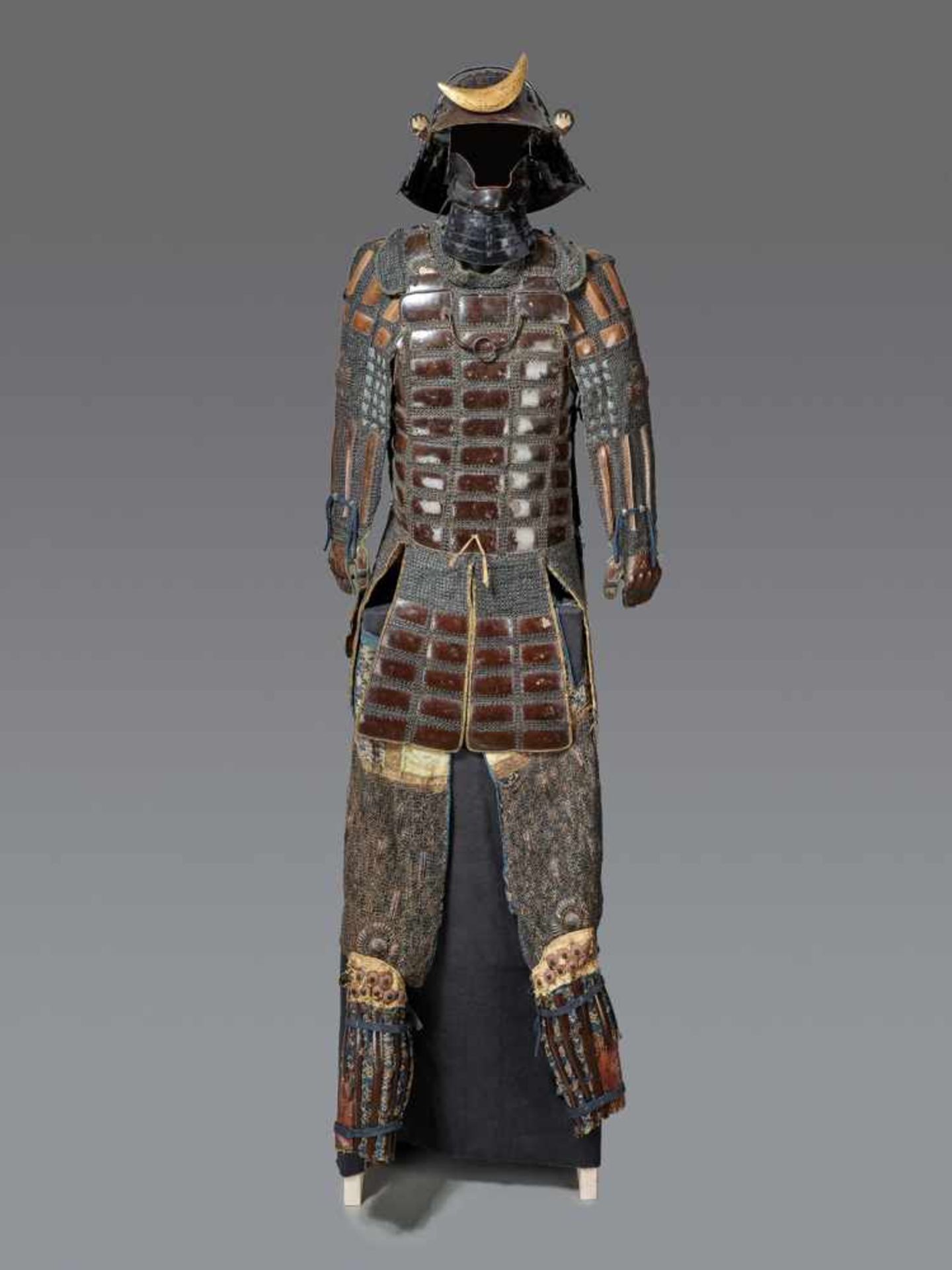 A RARE AND COMPLETE JAPANESE TATAMI-DO GUSOKU ARMOR Iron, fabric, wood, leather and lacquerJapan,