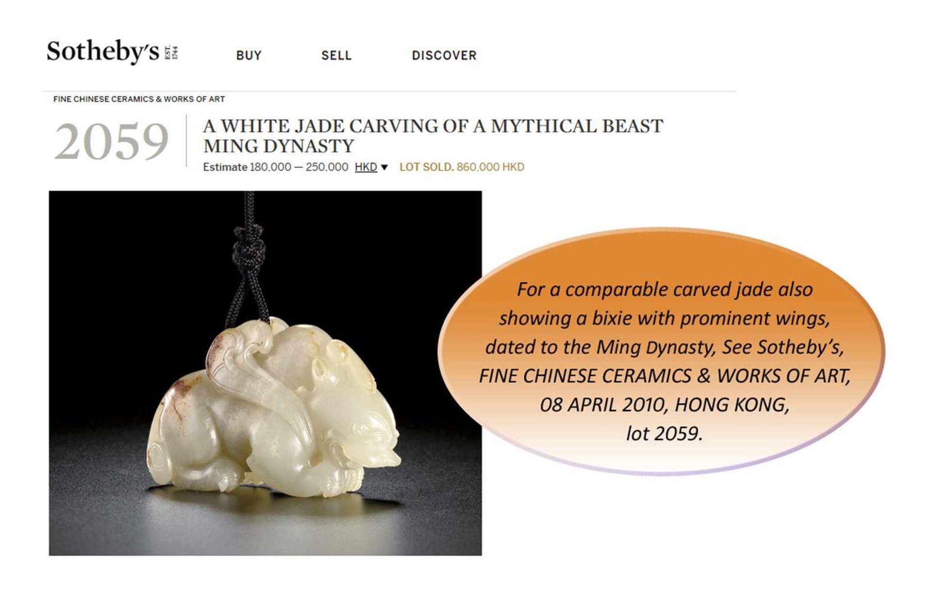 AN IVORY CARVING OF A MYTHICAL BEAST, BIXIE, QING DYNASTY Carved and incised elephant ivory with a - Image 2 of 9