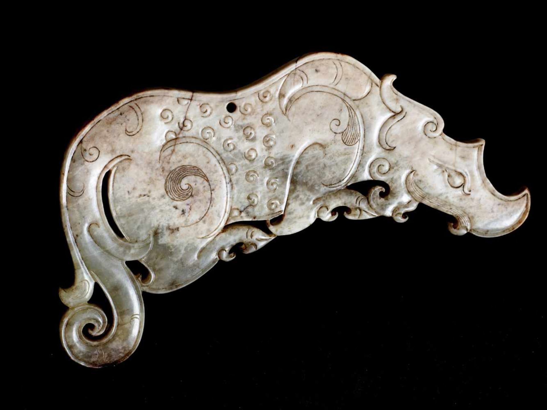 TIGER-SHAPED PENDANT This jade is published in Filippo Salviati 4000 YEARS OF CHINESE ARCHAIC