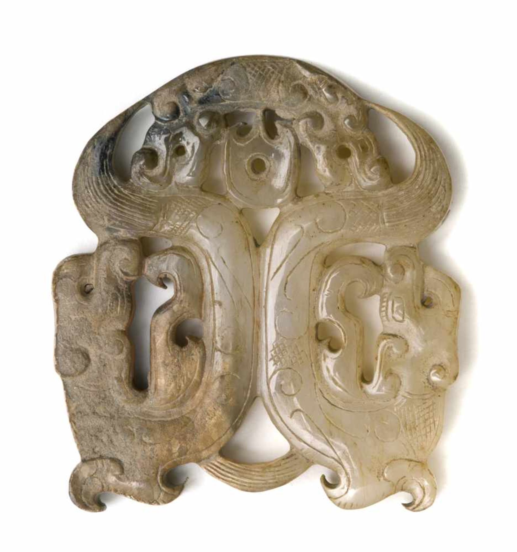 OPENWORK PENDANT WITH DRAGONS This jade is published in Filippo Salviati 4000 YEARS OF CHINESE - Image 2 of 3